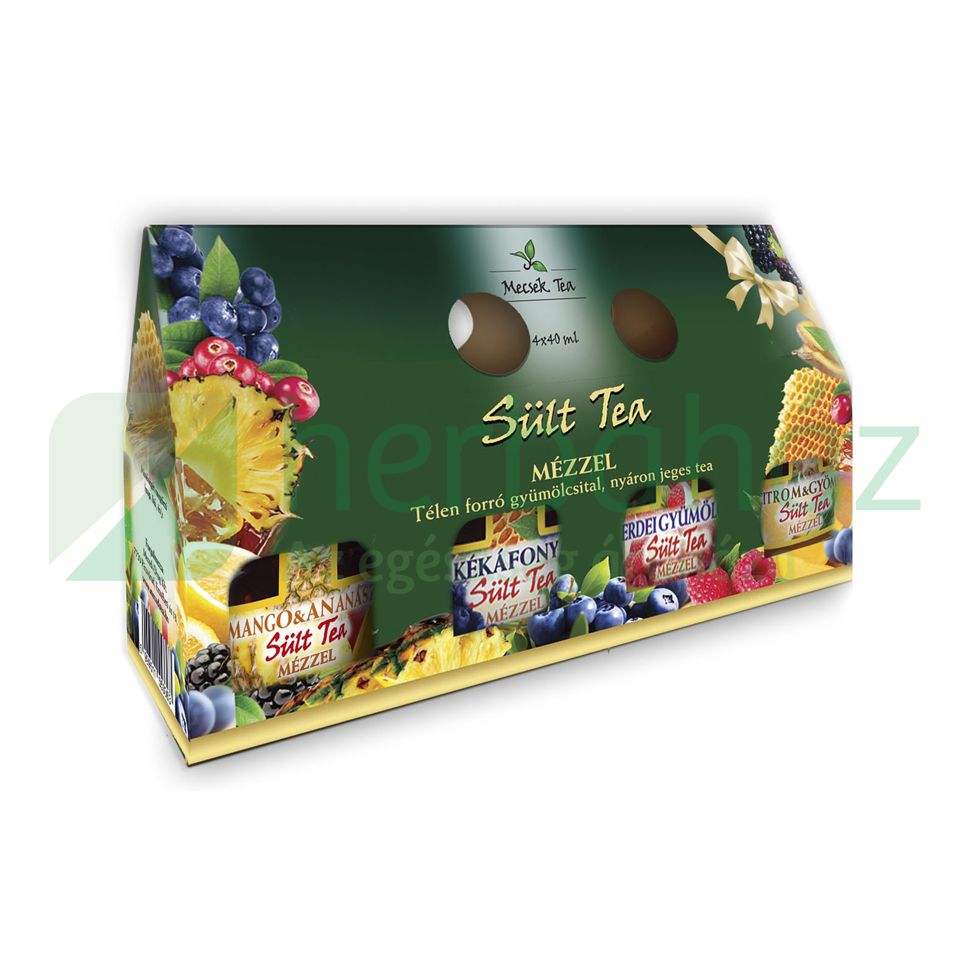 MECSEK TEA SÜLT TEA MÉZZEL ZÖLD DÍSZDOBOZBAN 4DB