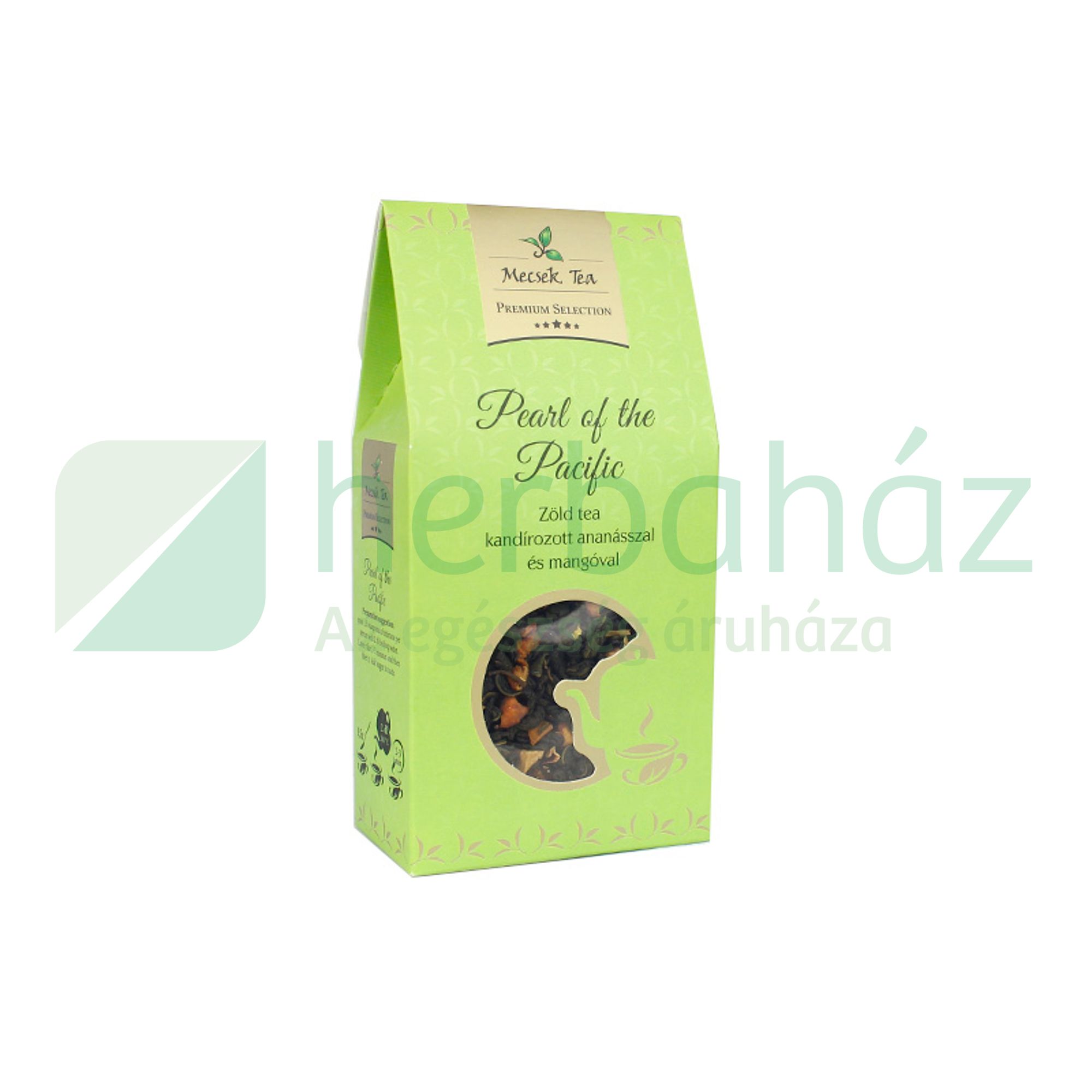 MECSEK TEA SZÁLAS PEARL OF THE PACIFIC - ZÖLD TEA KANDÍROZOTT ANANÁSSZAL ÉS MANGÓVAL 80G