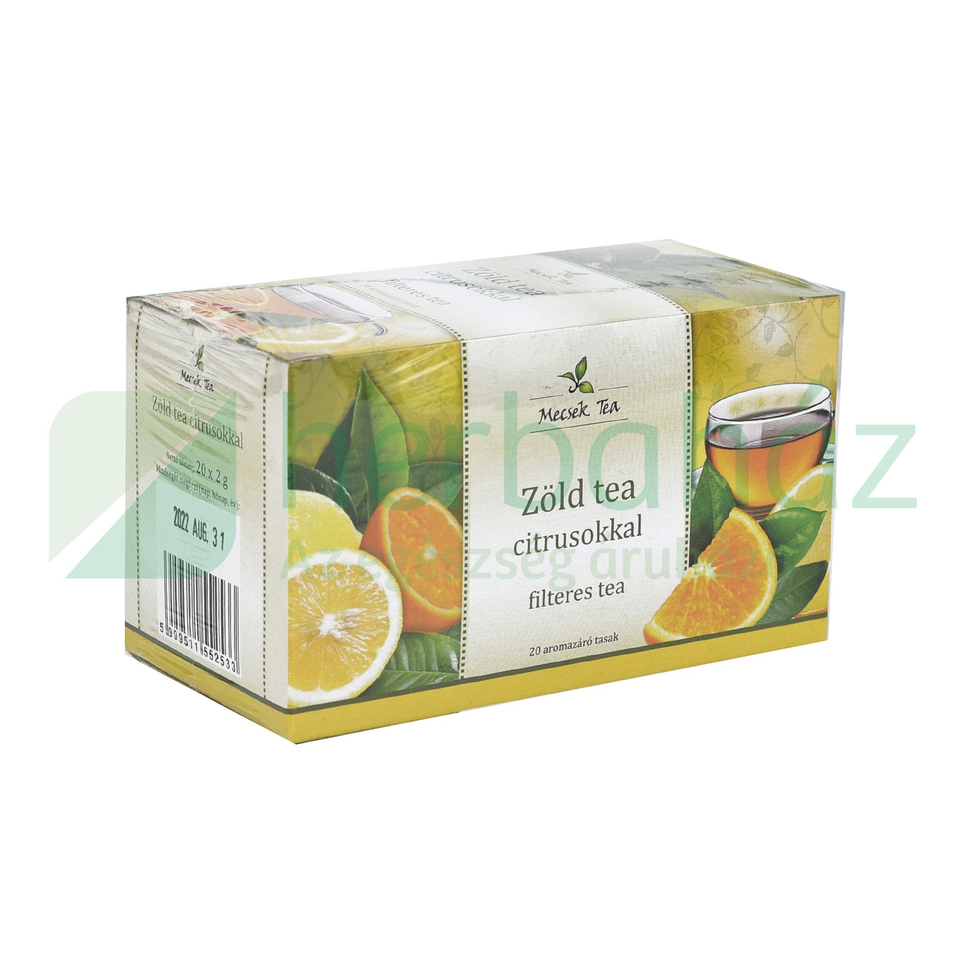 MECSEK ZÖLD TEA CITRUSOKKAL 20DB