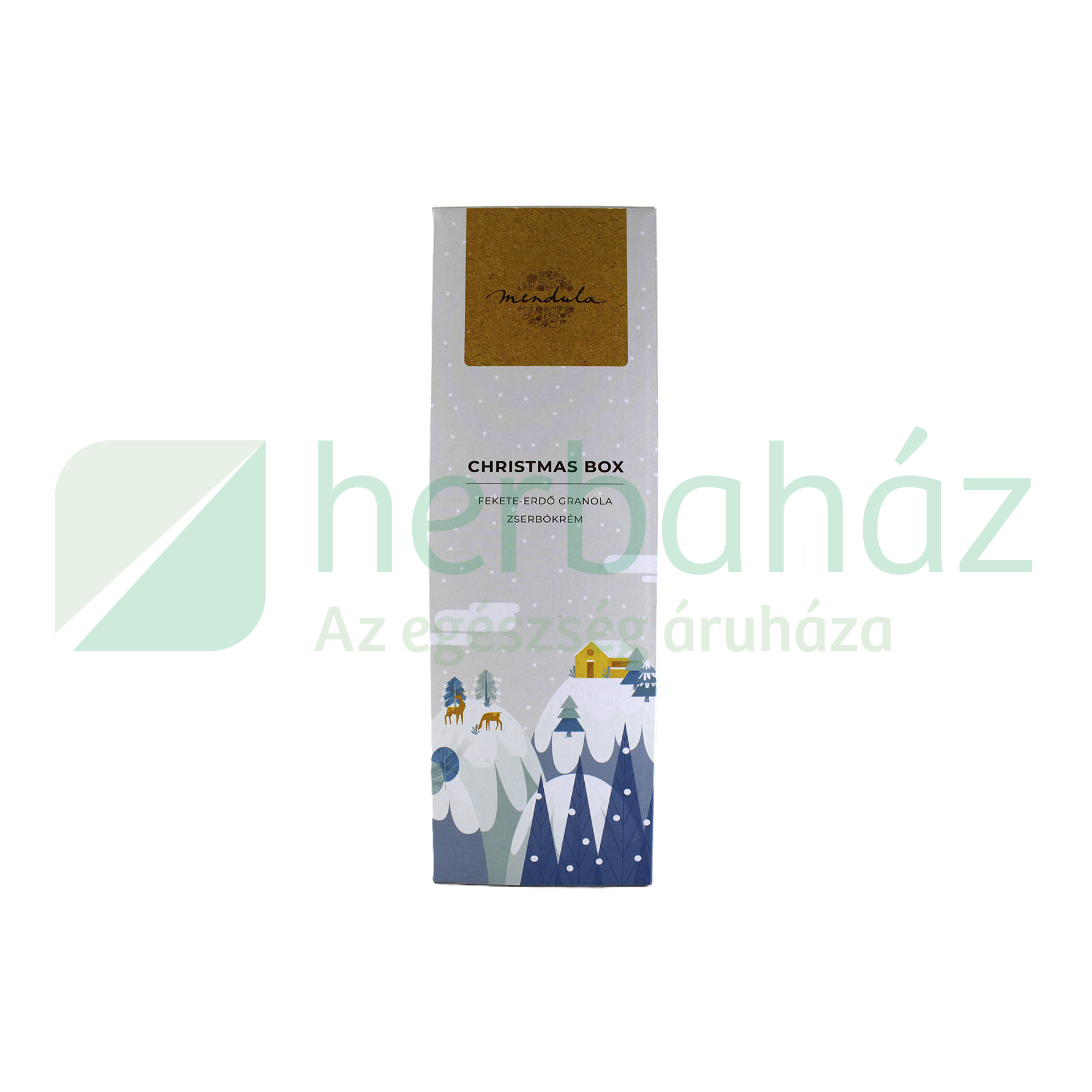 MENDULA CHRISTMAS BOX - FEKETE-ERDŐ GRANOLA ÉS ZSERBÓKRÉM 1DB