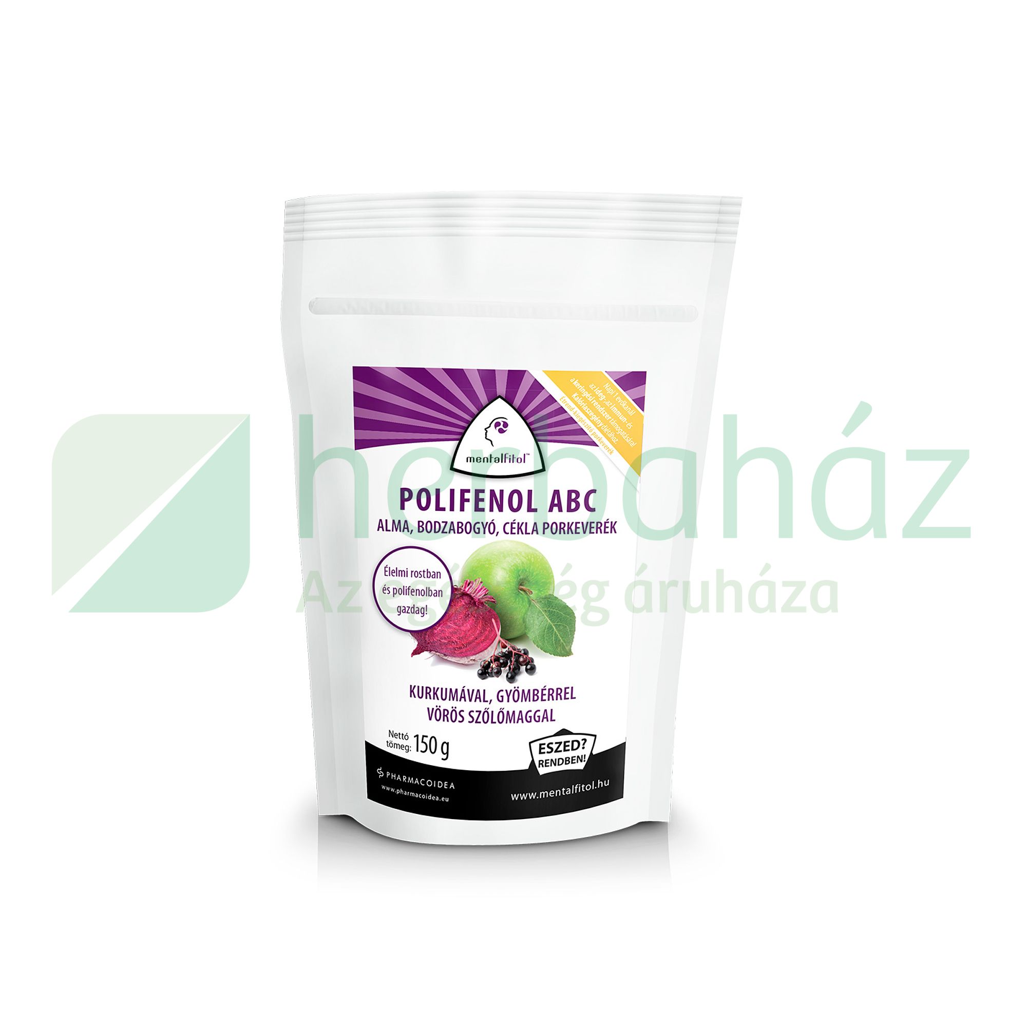 PHARMACOIDEA MENTALFITOL POLIFENOL ABC ALMA- BODZABOGYÓ- CÉKLAKEVERÉK 200G