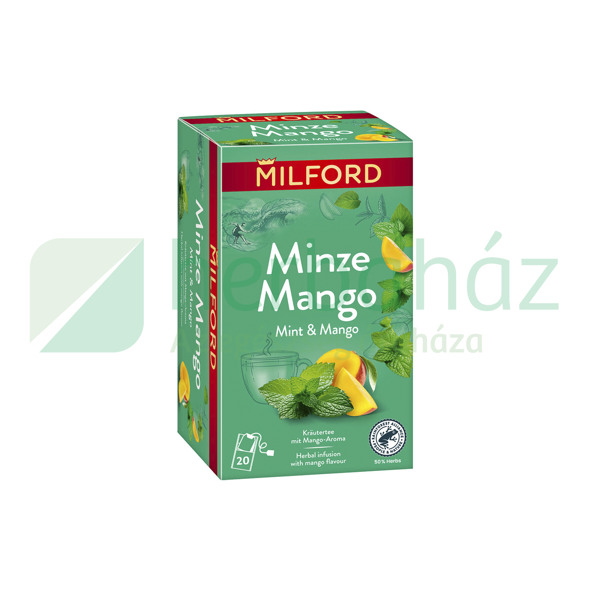 MILFORD GYÓGYNÖVÉNYES TEA BORSMENTA-MANGÓ FILTERES 20DB