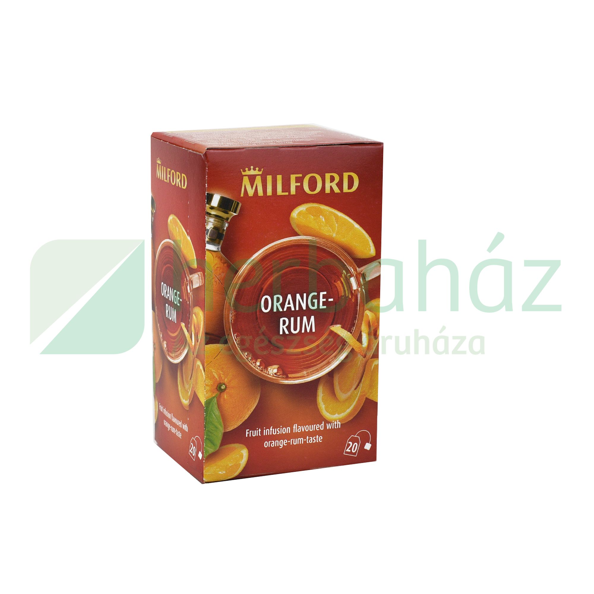 MILFORD TEA NARANCS-RUM ÍZESÍTÉSŰ AROMÁSÍTOTT GYÜMÖLCS TEA FILTERES 20DB