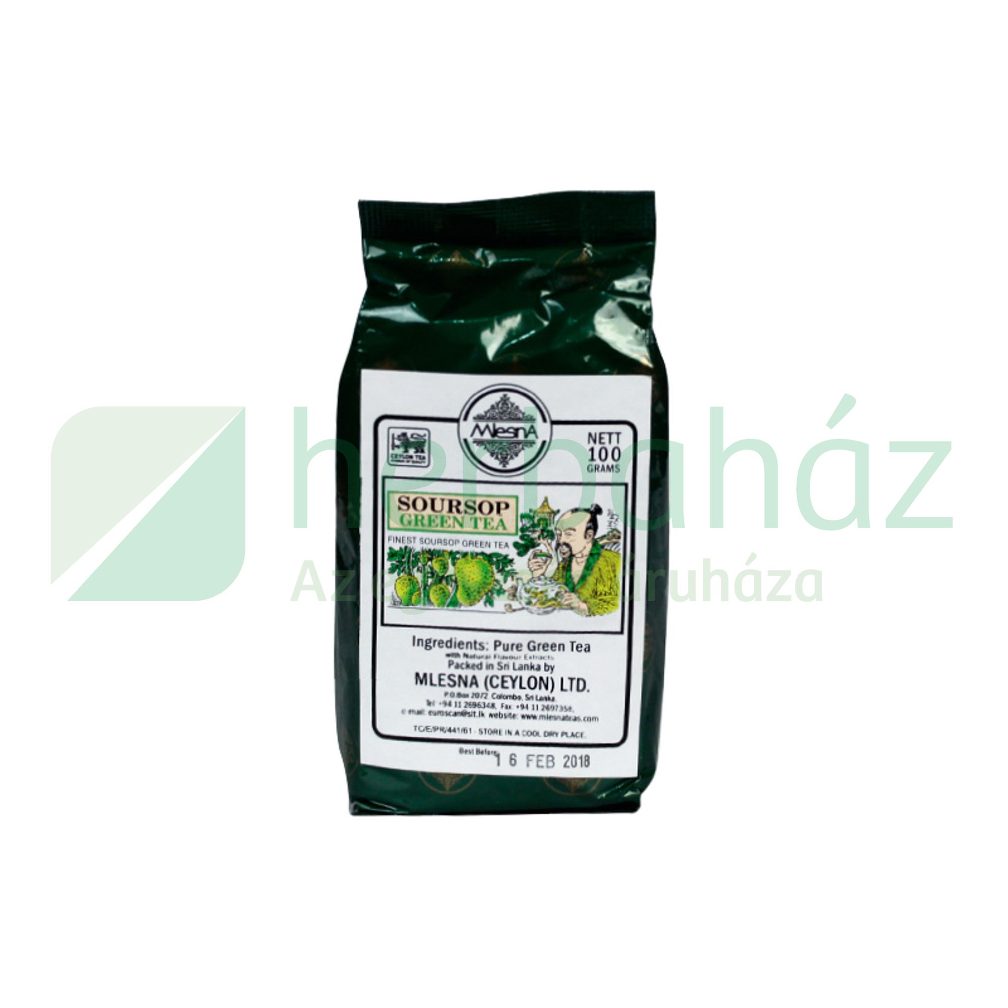 MLESNA ZÖLD TEA SZÁLAS SOURSOP 100G