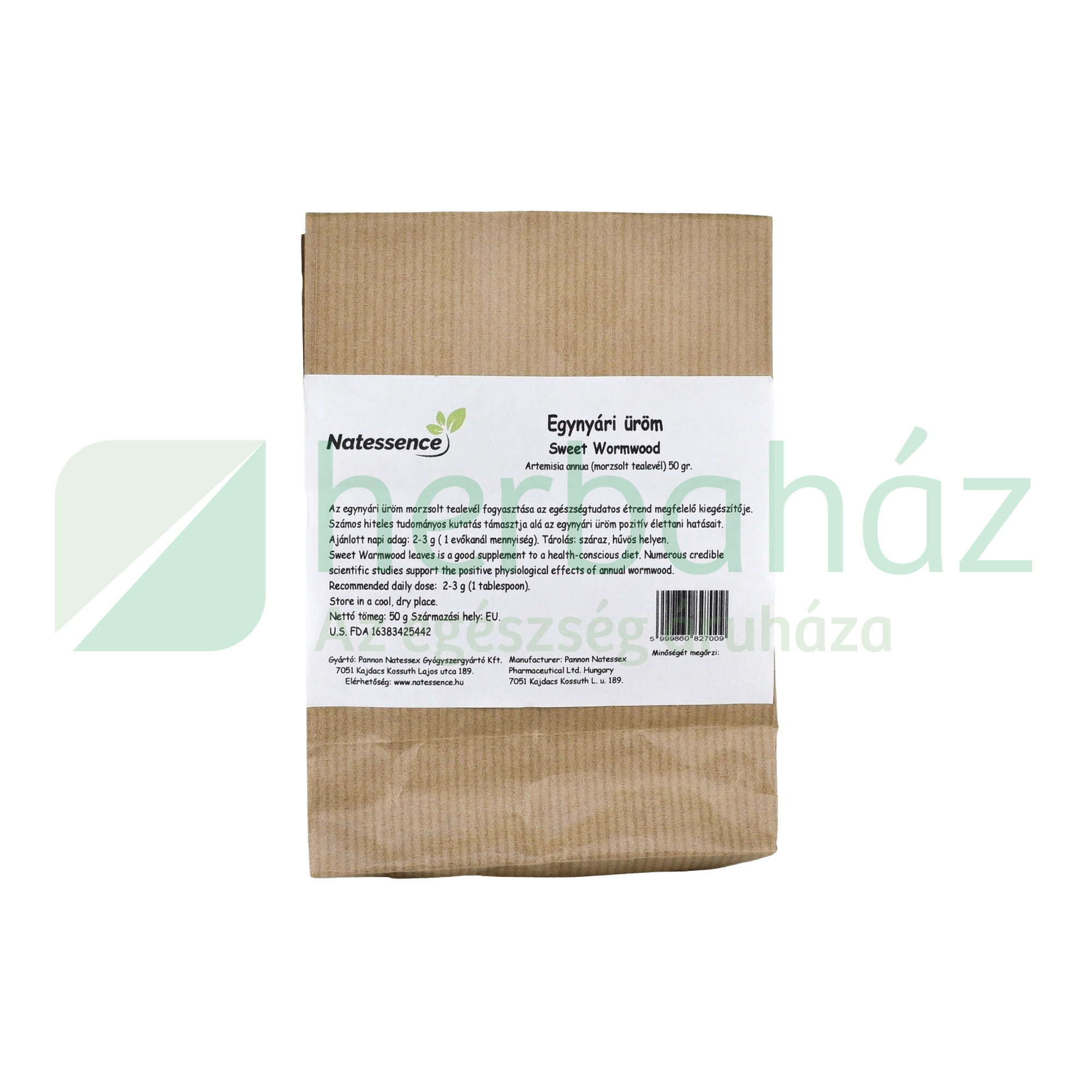 NATESSENCE EGYNYÁRI ÜRÖM (ARTEMISIA ANNUA) MORZSOLT TEA LEVÉL 50G