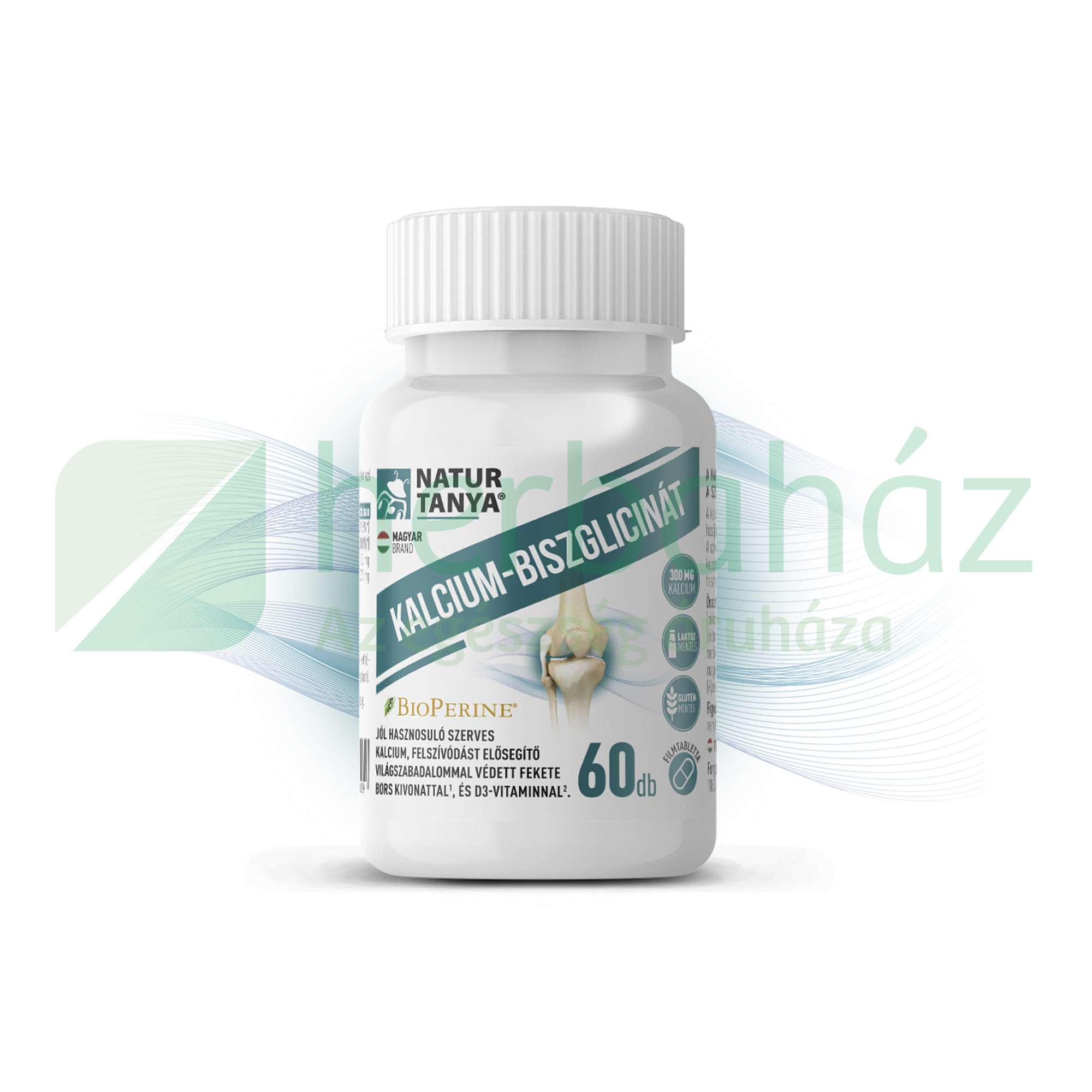 NATUR TANYA KALCIUM-BISZGLICINÁT D3-VITAMINNAL BIOPERINNEL 60DB