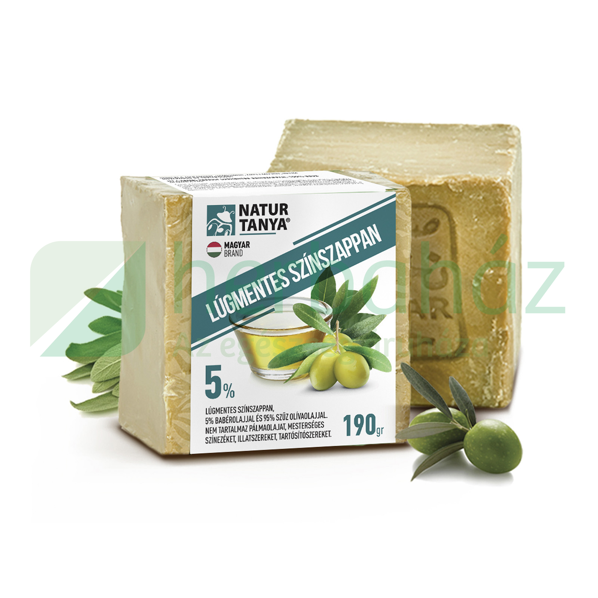NATUR TANYA LÚGMENTES SZÍNSZAPPAN  - 5% BABÉRFAOLAJ, 95% OLÍVAOLAJ 190G