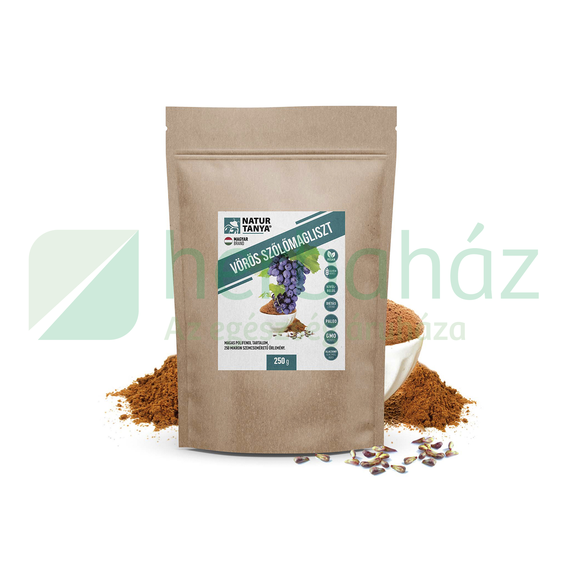 NATUR TANYA PRÉMIUM VÖRÖS SZŐLŐMAGLISZT 250G