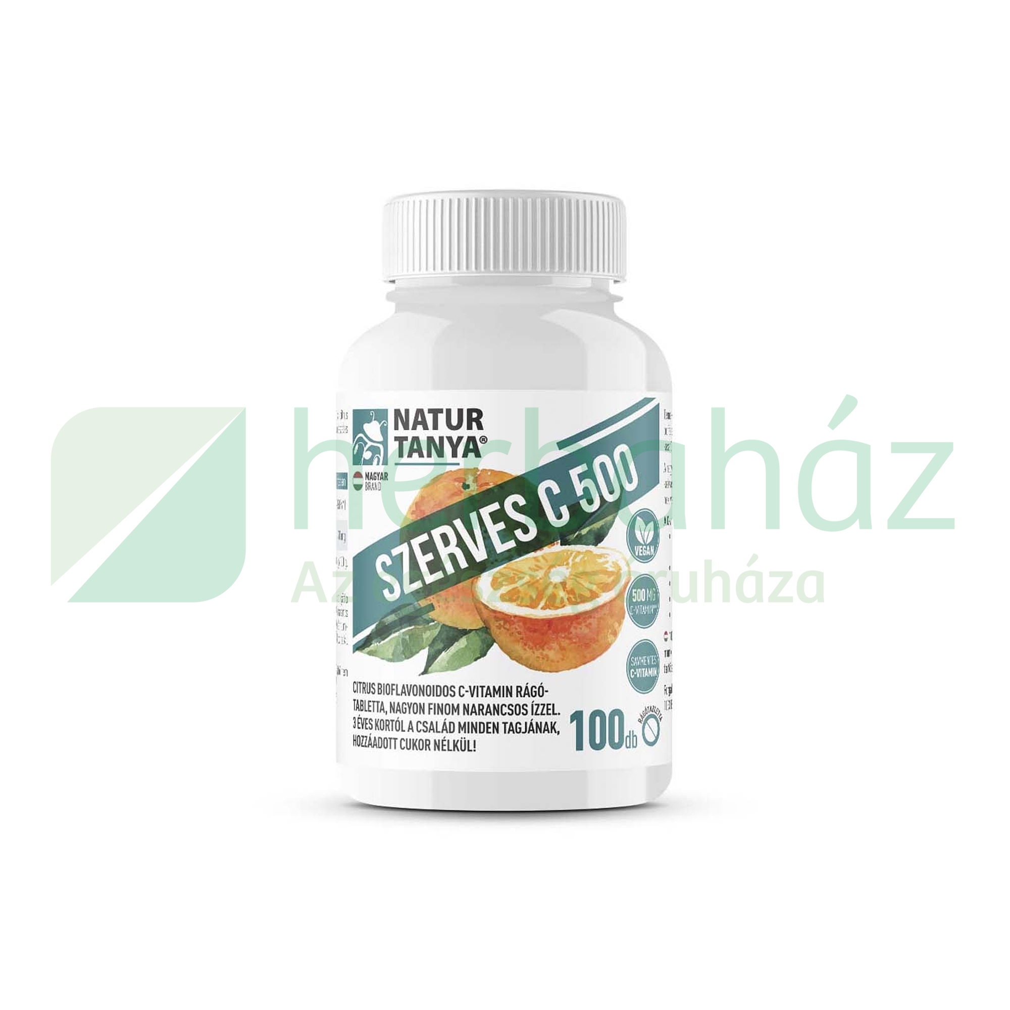 NATUR TANYA SZERVES C-VITAMIN 500MG RÁGÓTABLETTA NARANCS ÍZŰ 100DB