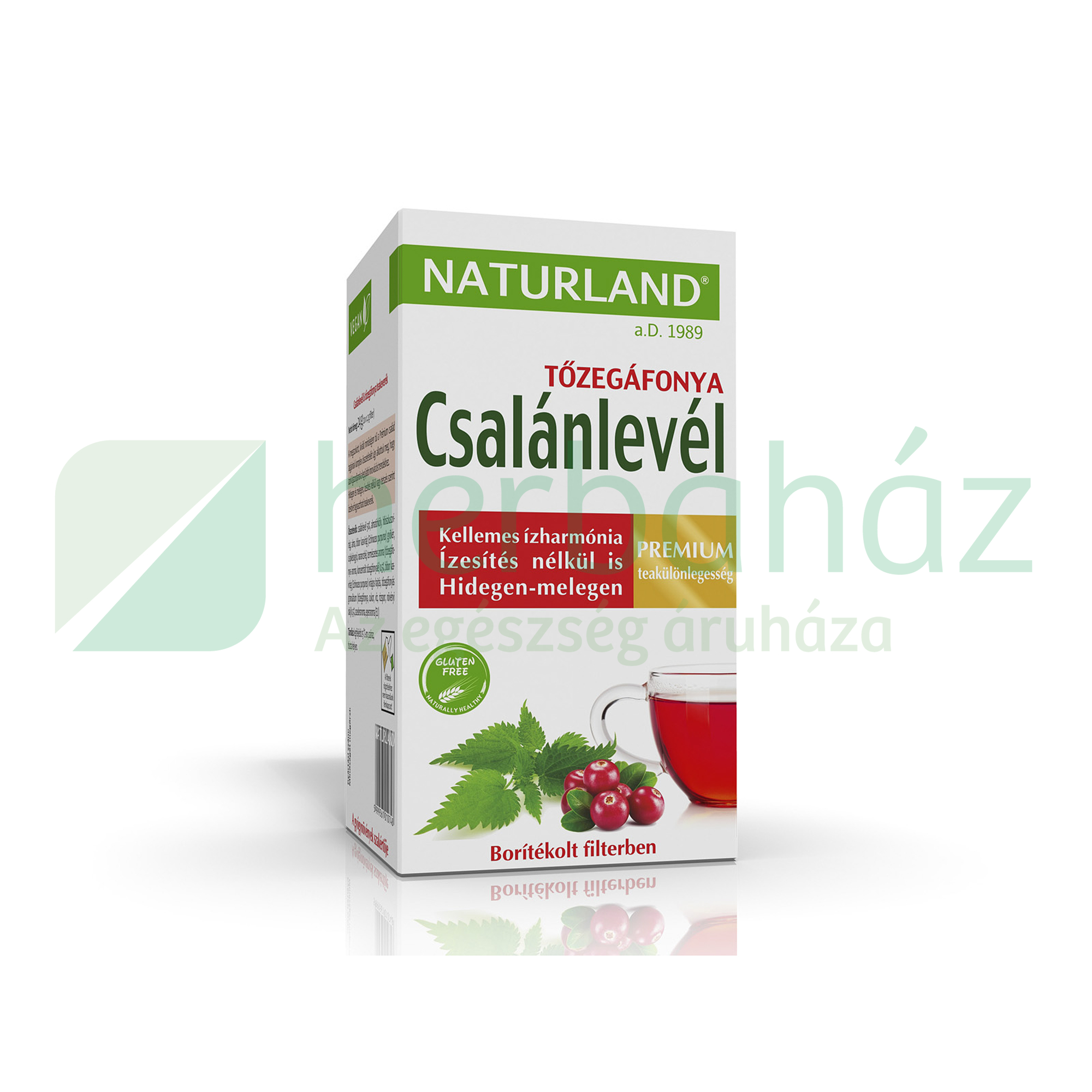 NATURLAND CSALÁNLEVÉL TŐZEGÁFONYA TEA 20DB