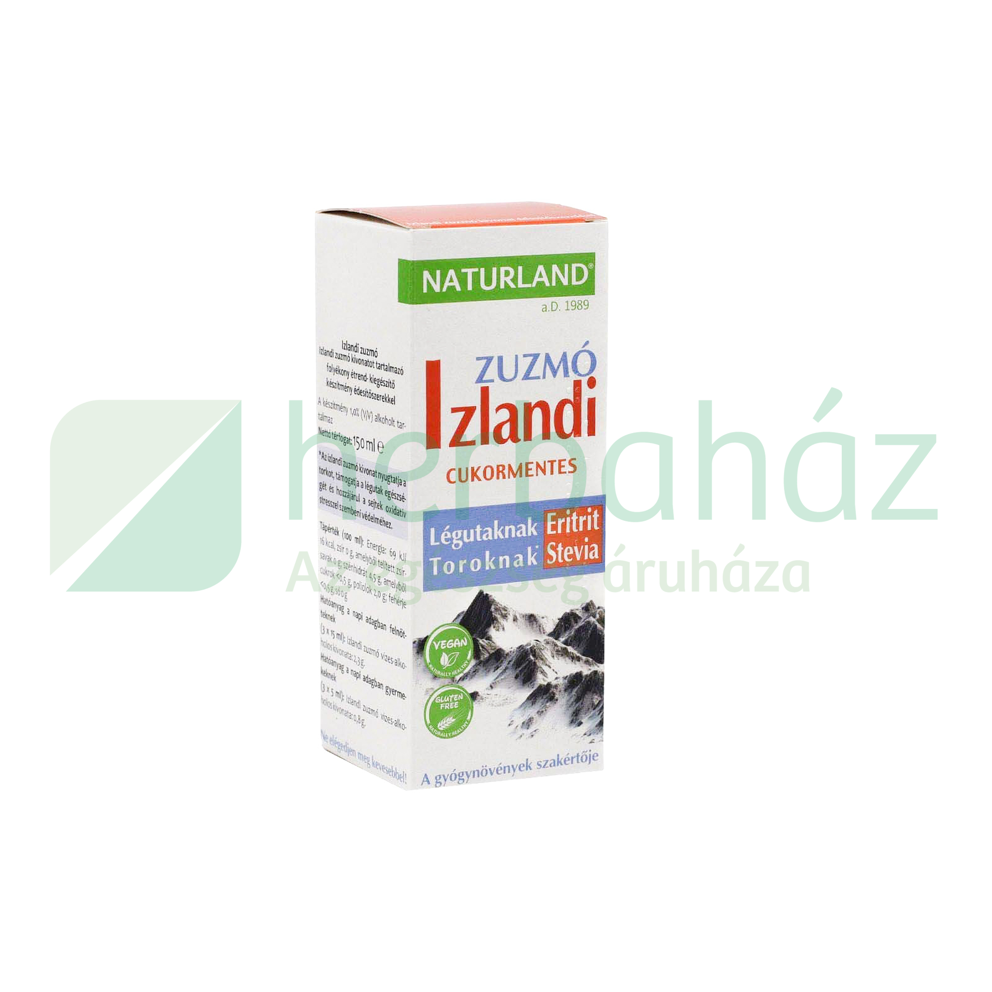 NATURLAND IZLANDI ZUZMÓ ÉDESÍTŐSZERREL 150ML