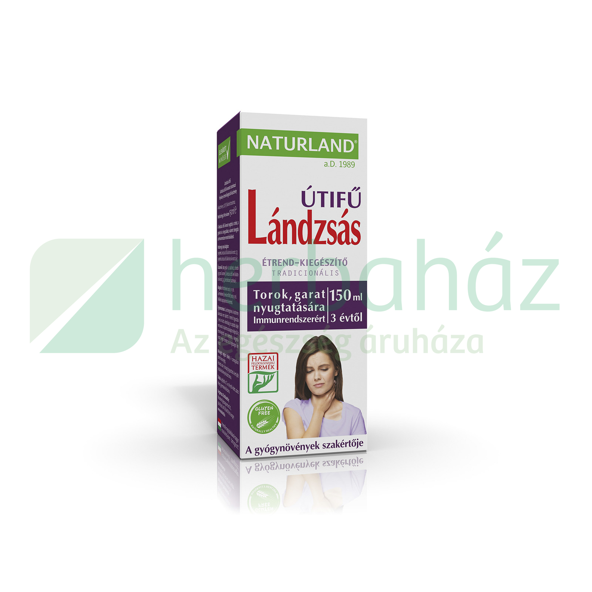 NATURLAND LÁNDZSÁS ÚTIFŰ SZIRUP 150ML