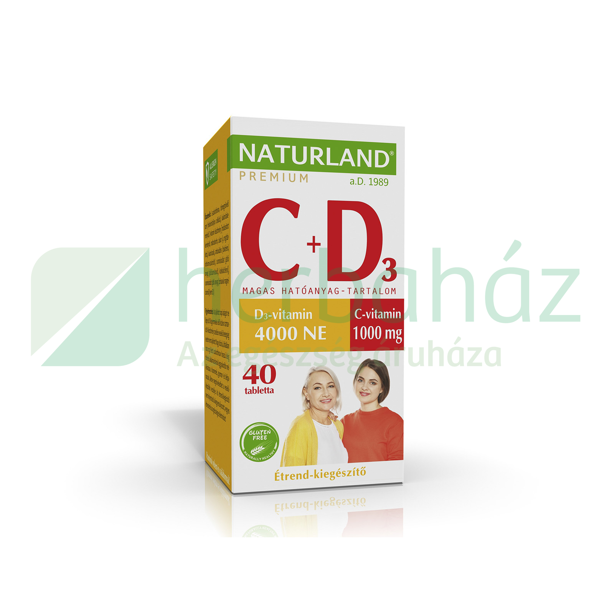 NATURLAND PRÉMIUM C1000MG+D 4000NE VITAMIN TABLETTA 40DB