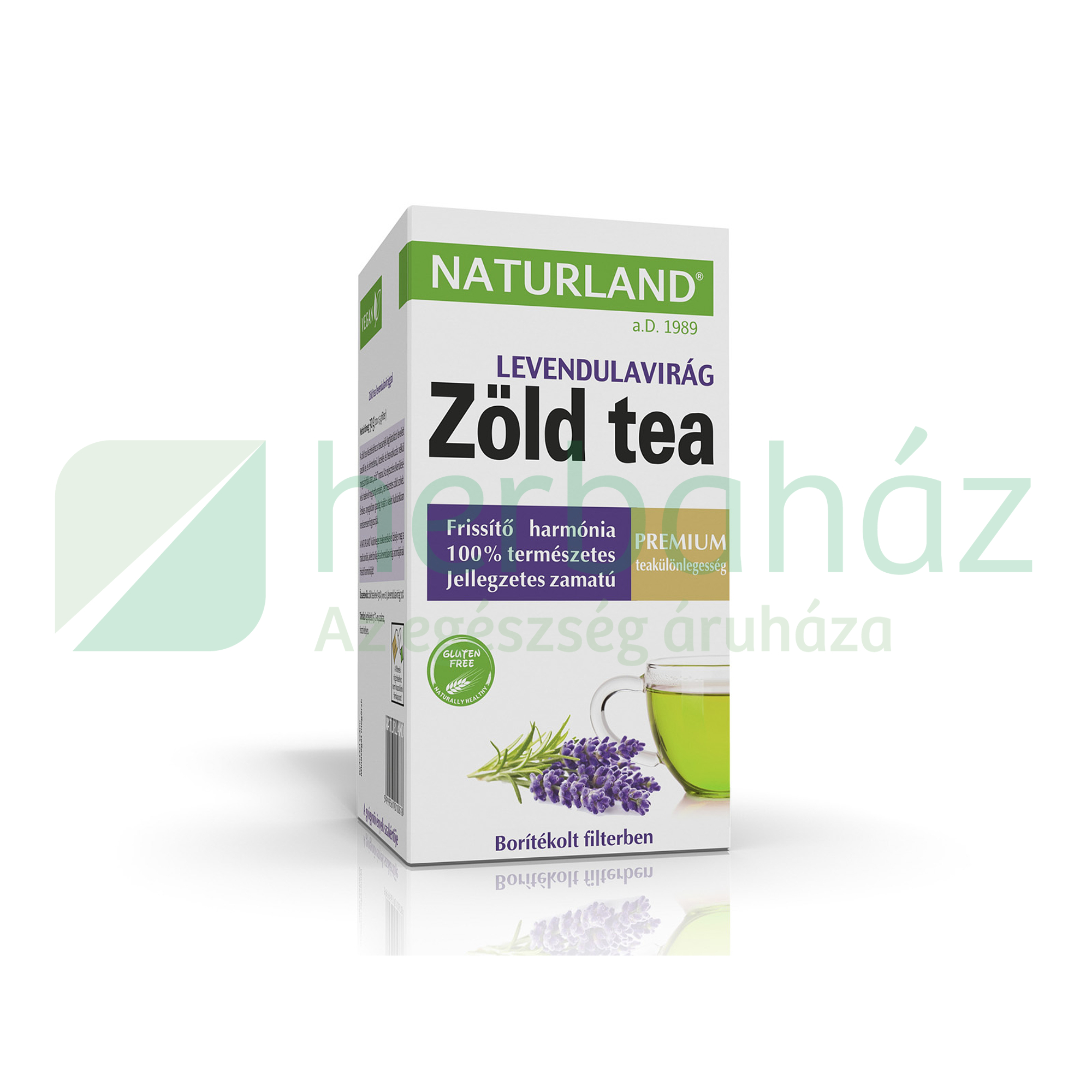 NATURLAND PRÉMIUM ZÖLD TEA LEVENDULAVIRÁGGAL 20DB