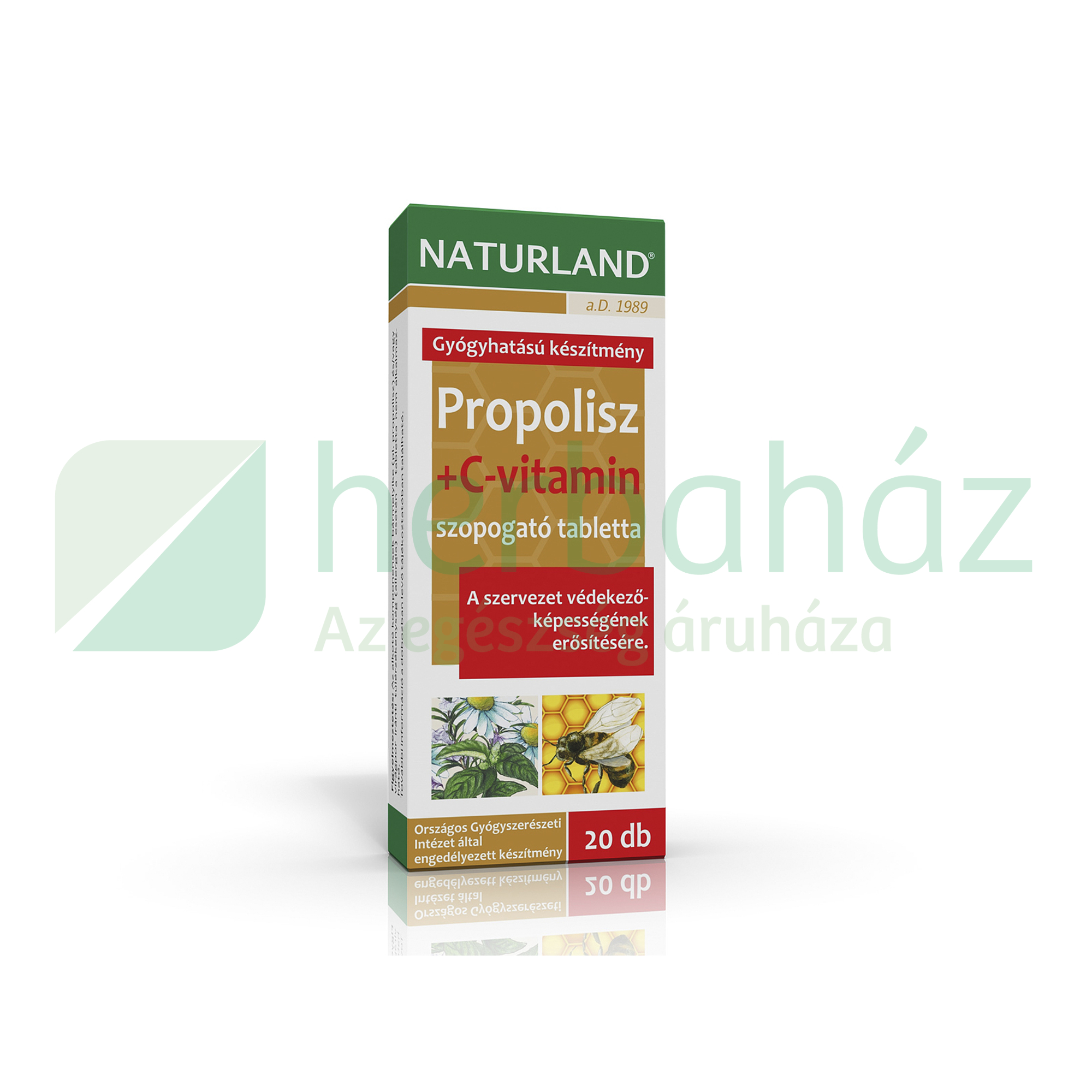 NATURLAND PROPOLISZ+C-VITAMIN TABLETTA 20DB