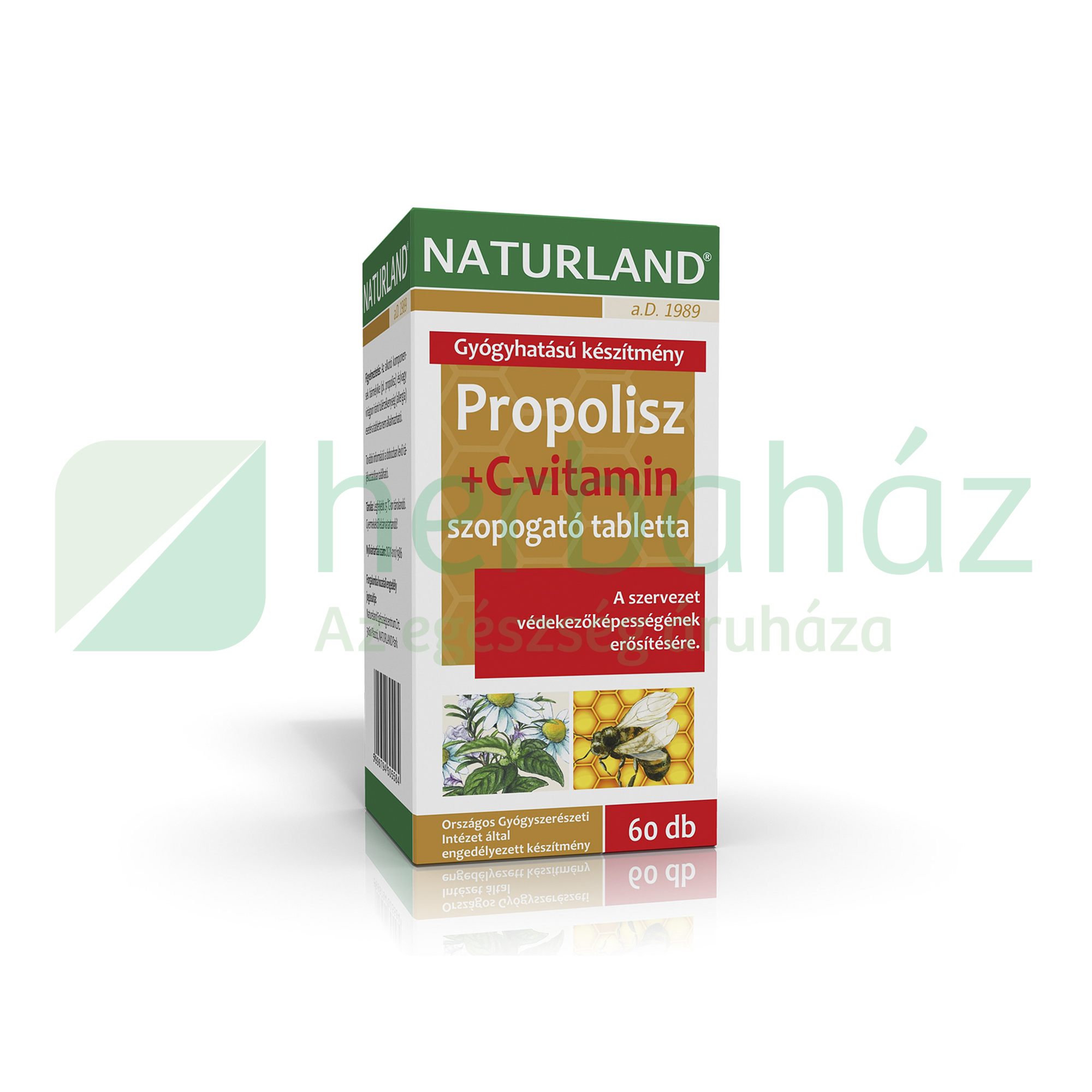 NATURLAND PROPOLISZ+C-VITAMIN TABLETTA 60DB