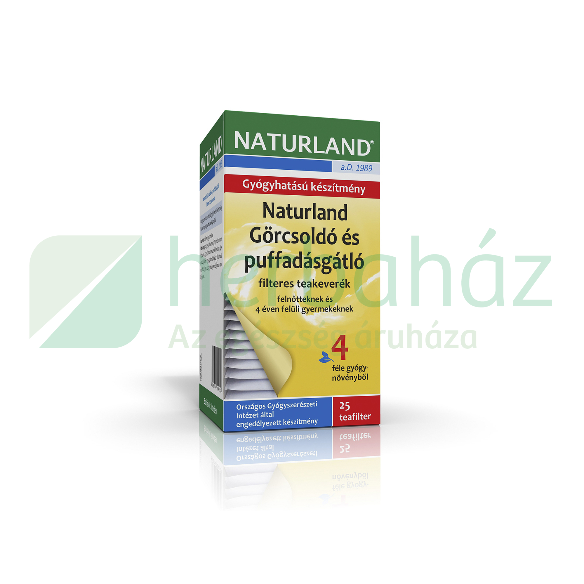 NATURLAND TEA GÖRCSOLDÓ ÉS PUFFADÁSGÁTLÓ FILTERES 25DB