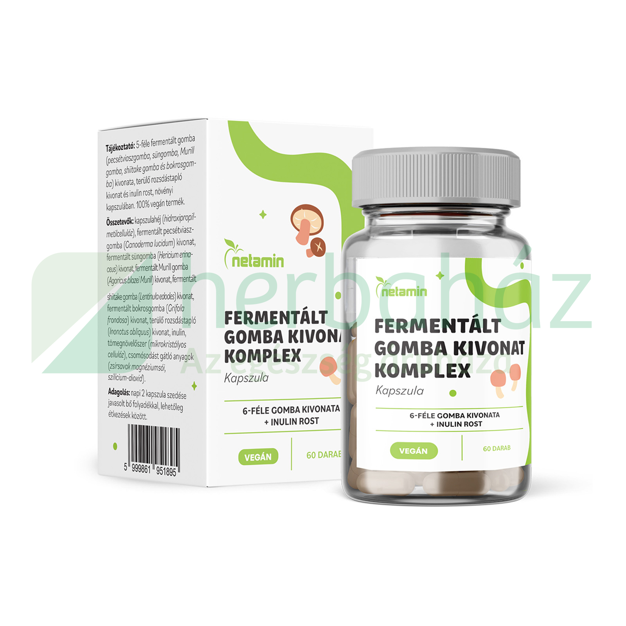 NETAMIN FERMENTÁLT GOMBA KIVONAT KOMPLEX KAPSZULA 60DB