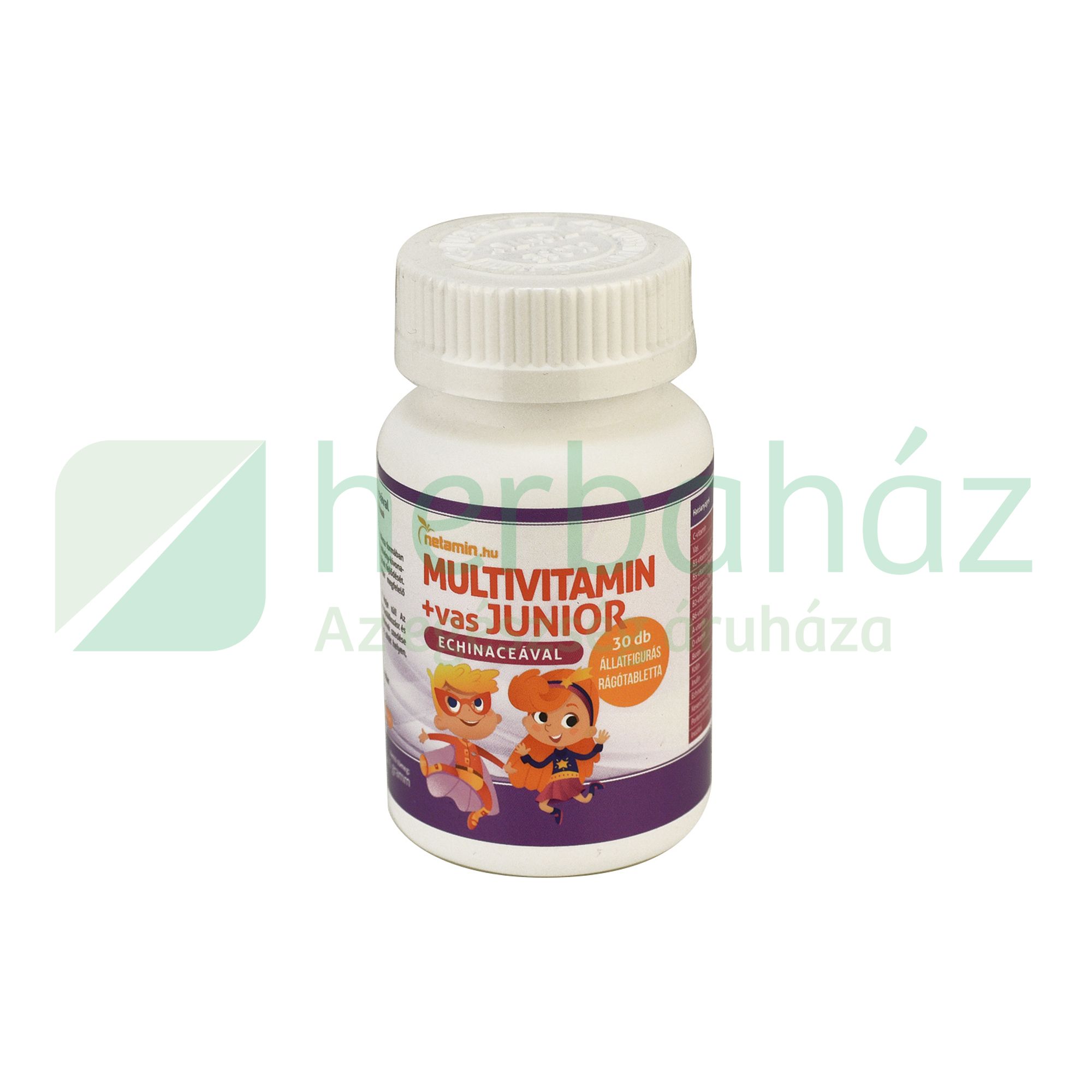 NETAMIN MULTIVITAMIN +VAS JUNIOR RÁGÓTABLETTA ECHINACEÁVAL 30DB