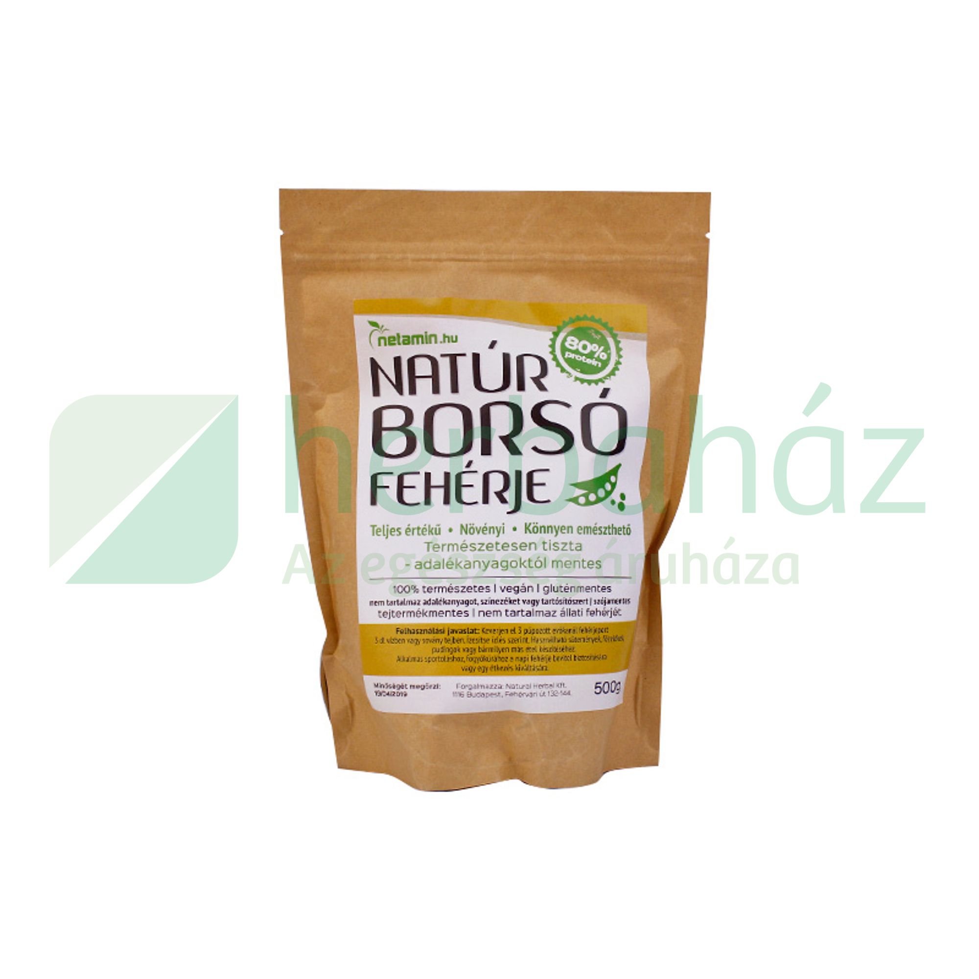 NETAMIN NATÚR BORSÓFEHÉRJE 500G