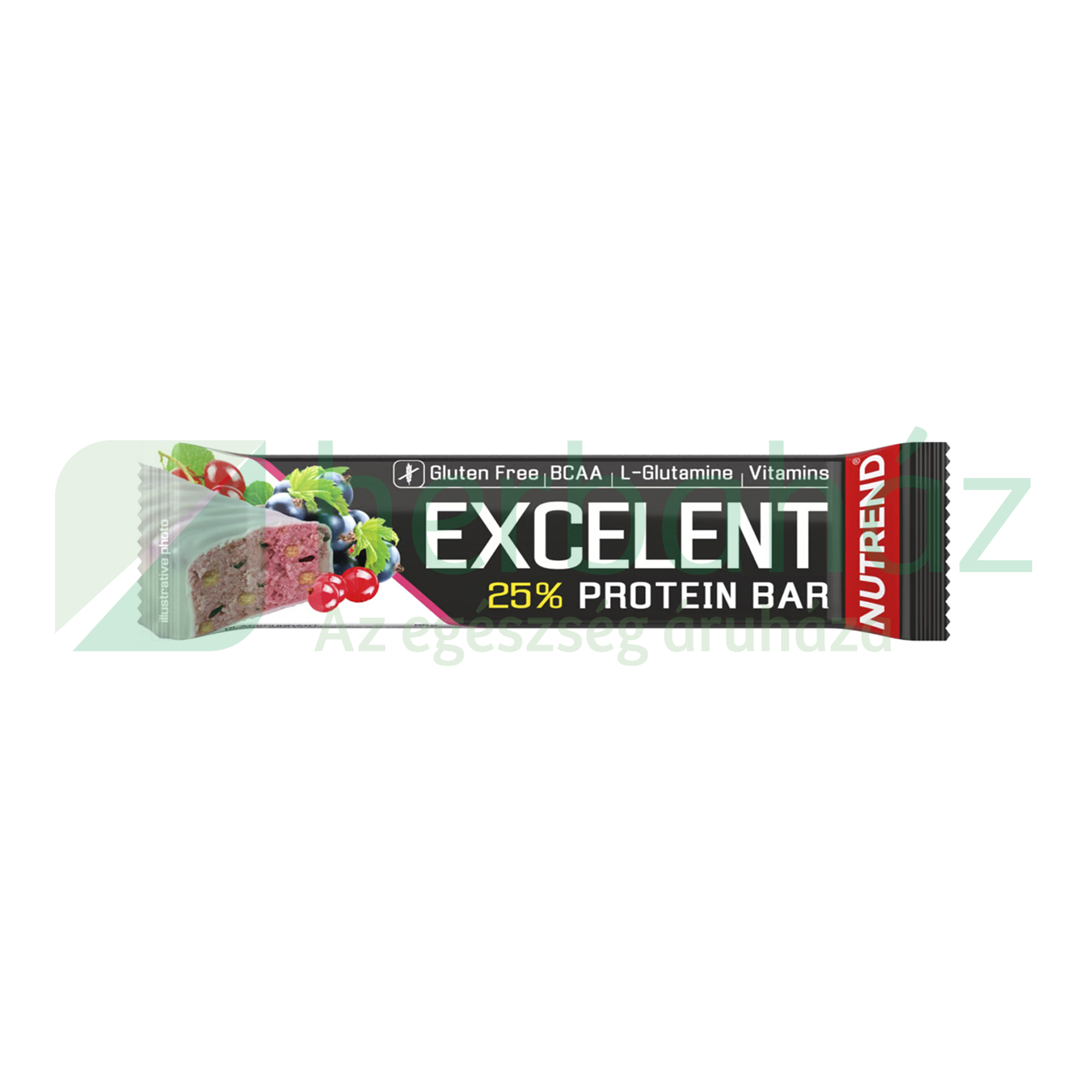 NUTREND EXCELENT FEHÉRJESZELET FEKETERIBIZLI VÖRÖSÁFONYÁVAL JOGHURTOS BEVONATTAL 85G