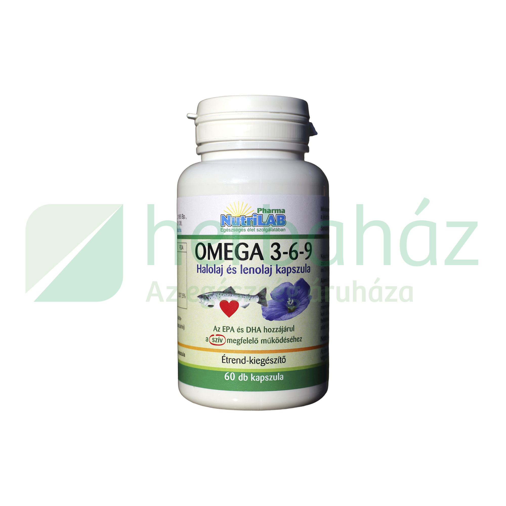 NUTRILAB OMEGA 3-6-9 HALOLAJ ÉS LENOLAJ ÉTREND-KIEGÉSZÍTŐ KAPSZULA 60DB