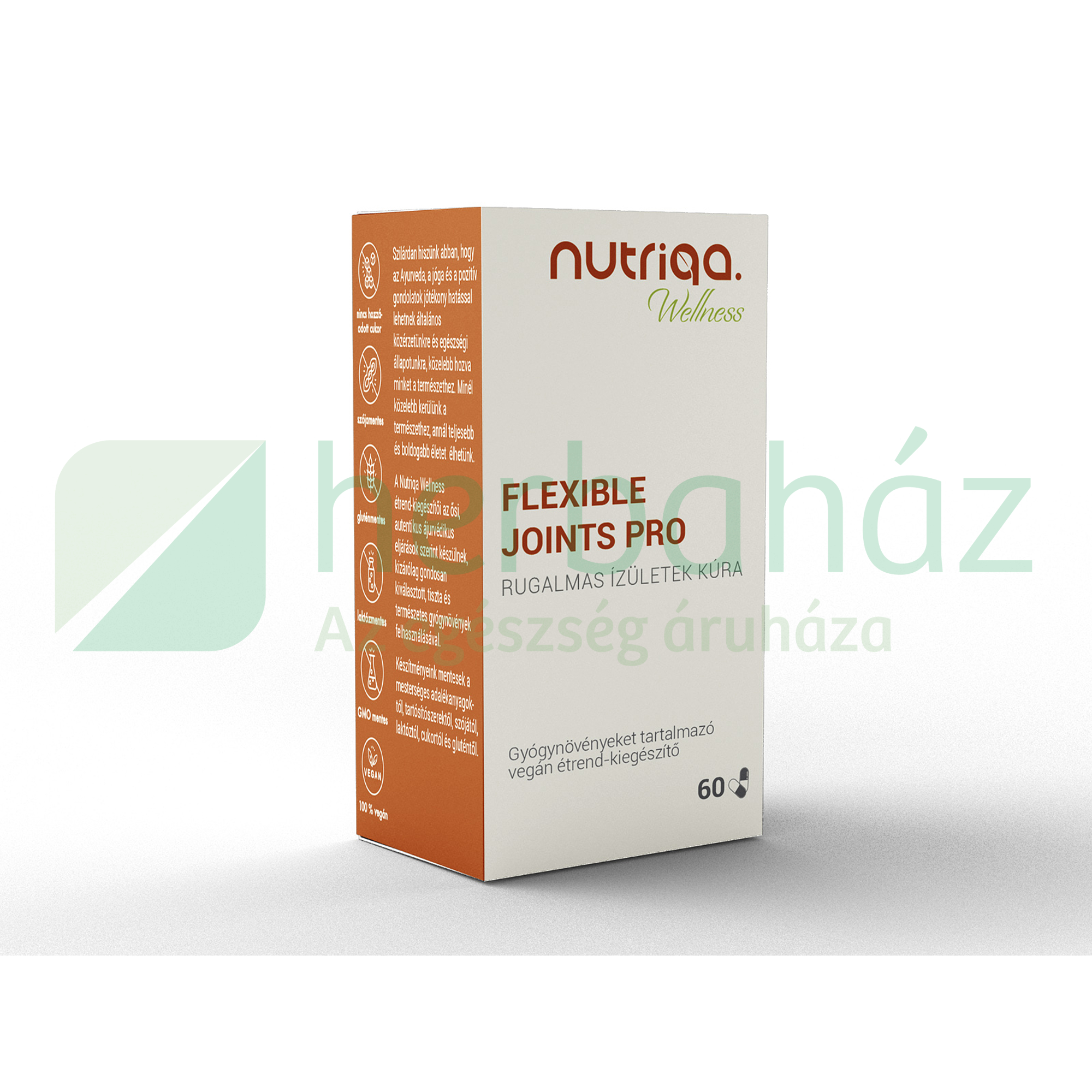 NUTRIQA FLEXIBLE JOINTS PRO - RUGALMAS ÍZÜLETEK KÚRA GYÓGYNÖVÉNYES KAPSZULA 60DB