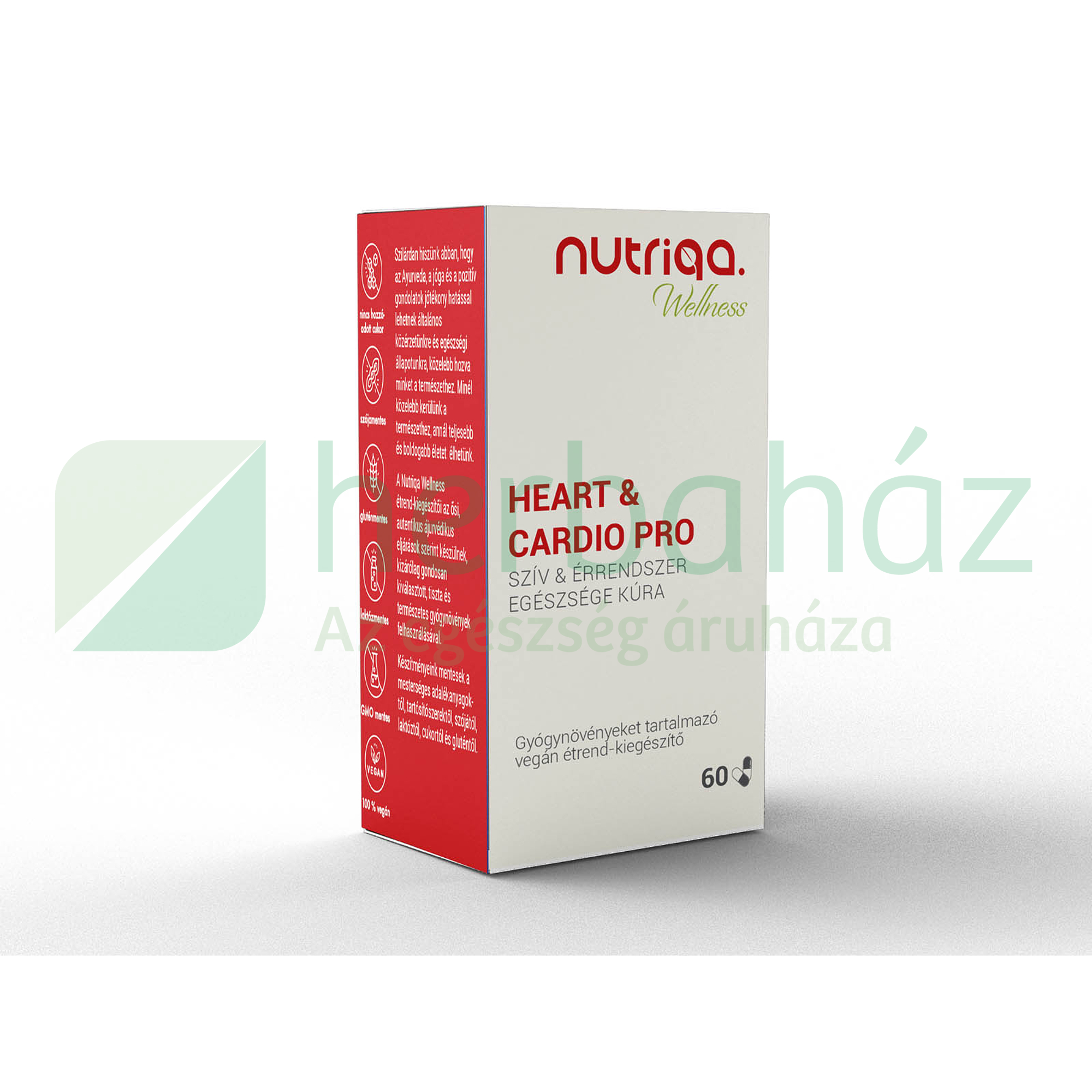 NUTRIQA HEARTH-CARDIO PRO - SZÍV ÉS ÉRRENDSZER EGÉSZSÉGE KÚRA GYÓGYNÖVÉNYES KAPSZULA 60DB