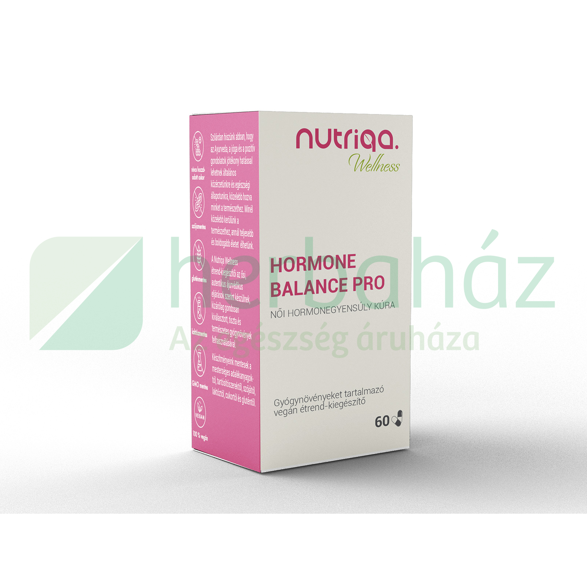 NUTRIQA HORMONE BALANCE PRO - NŐI HORMONEGYENSÚLY KÚRA GYÓGYNÖVÉNYES KAPSZULA 60DB