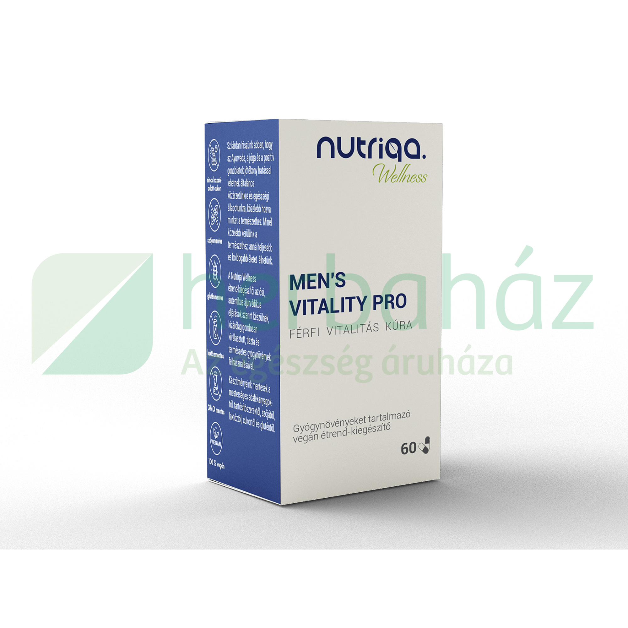 NUTRIQA MENS VITALITY PRO - FÉRFI VITALITÁS KÚRA GYÓGYNÖVÉNYES KAPSZULA 60DB