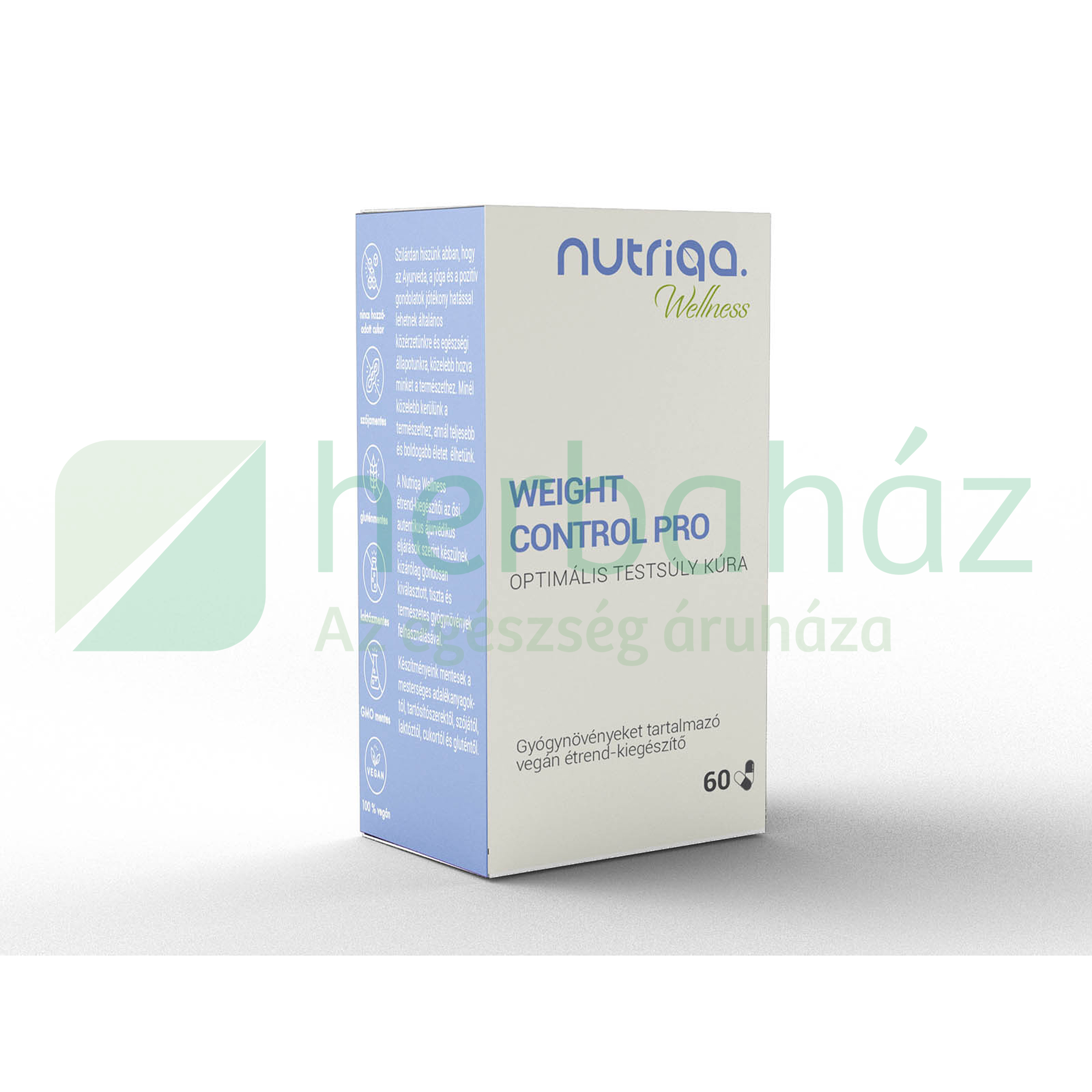 NUTRIQA WEIGHT CONTROL PRO - OPTIMÁLIS TESTSÚLY KÚRA GYÓGYNÖVÉNYES KAPSZULA 60DB