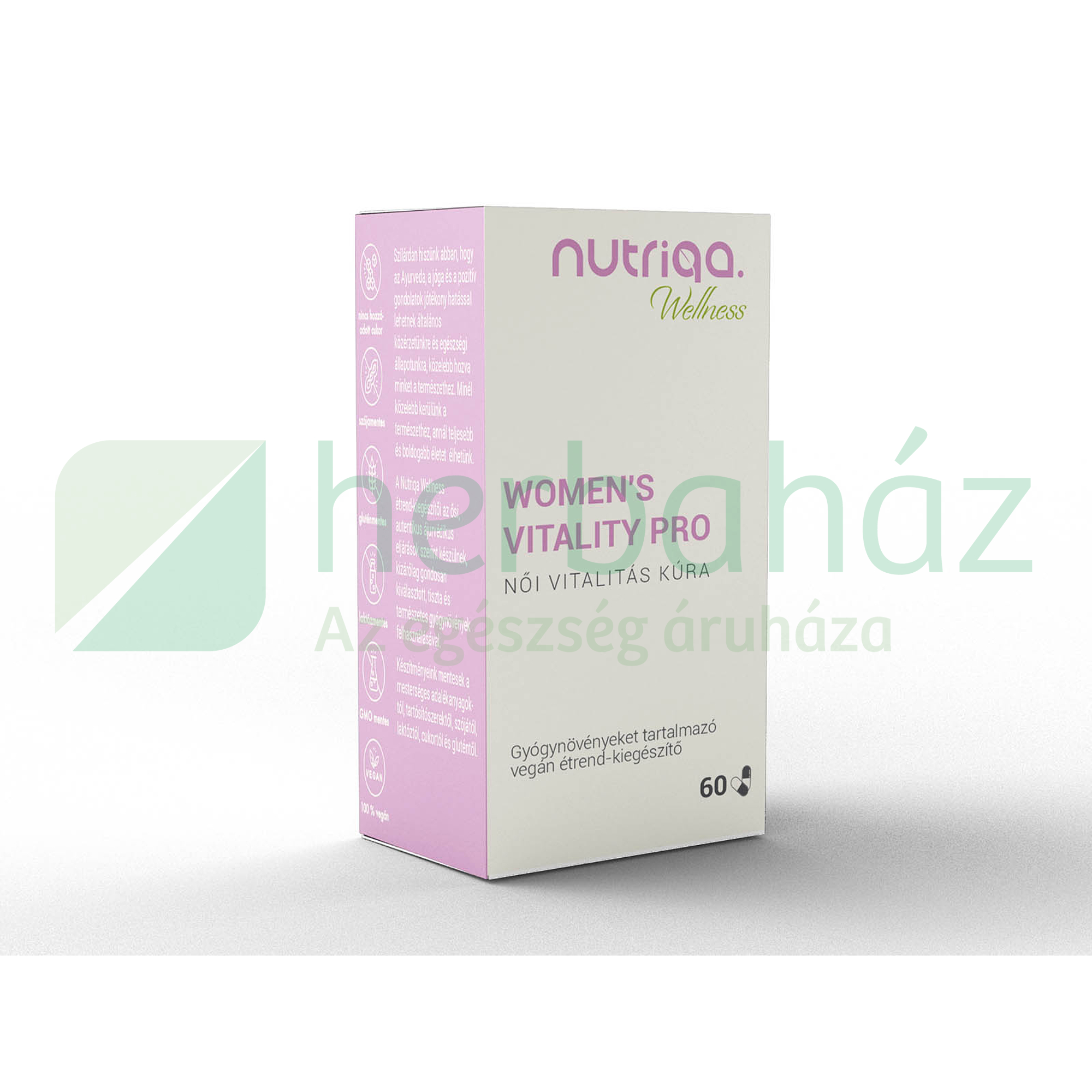 NUTRIQA WOMENS VITALITY PRO - NŐI VITALITÁS KÚRA GYÓGYNÖVÉNYES KAPSZULA 60DB