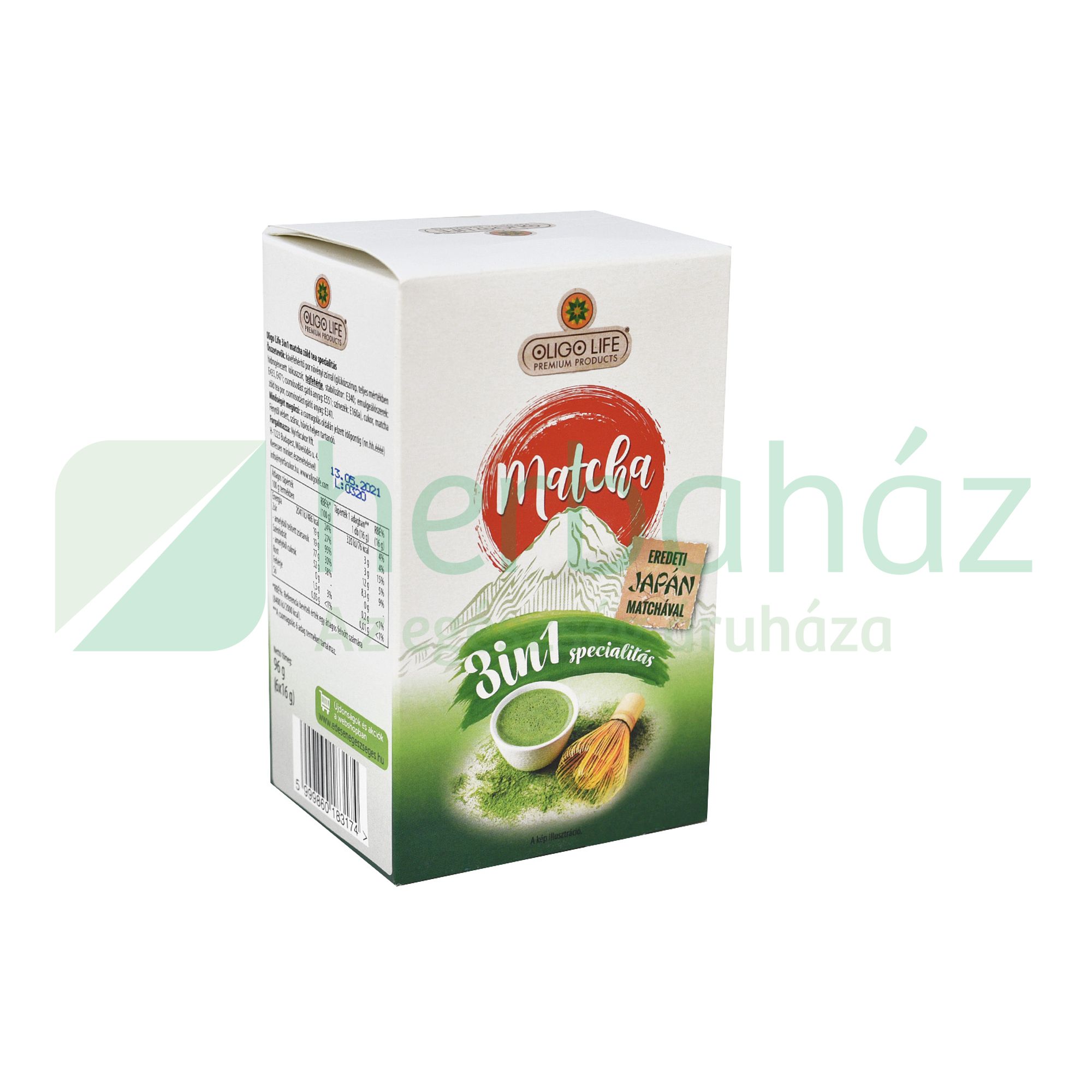 NYÍRFACUKOR OLIGO LIFE MATCHA 3IN1 ZÖLD TEA SPECIALITÁS 6DB