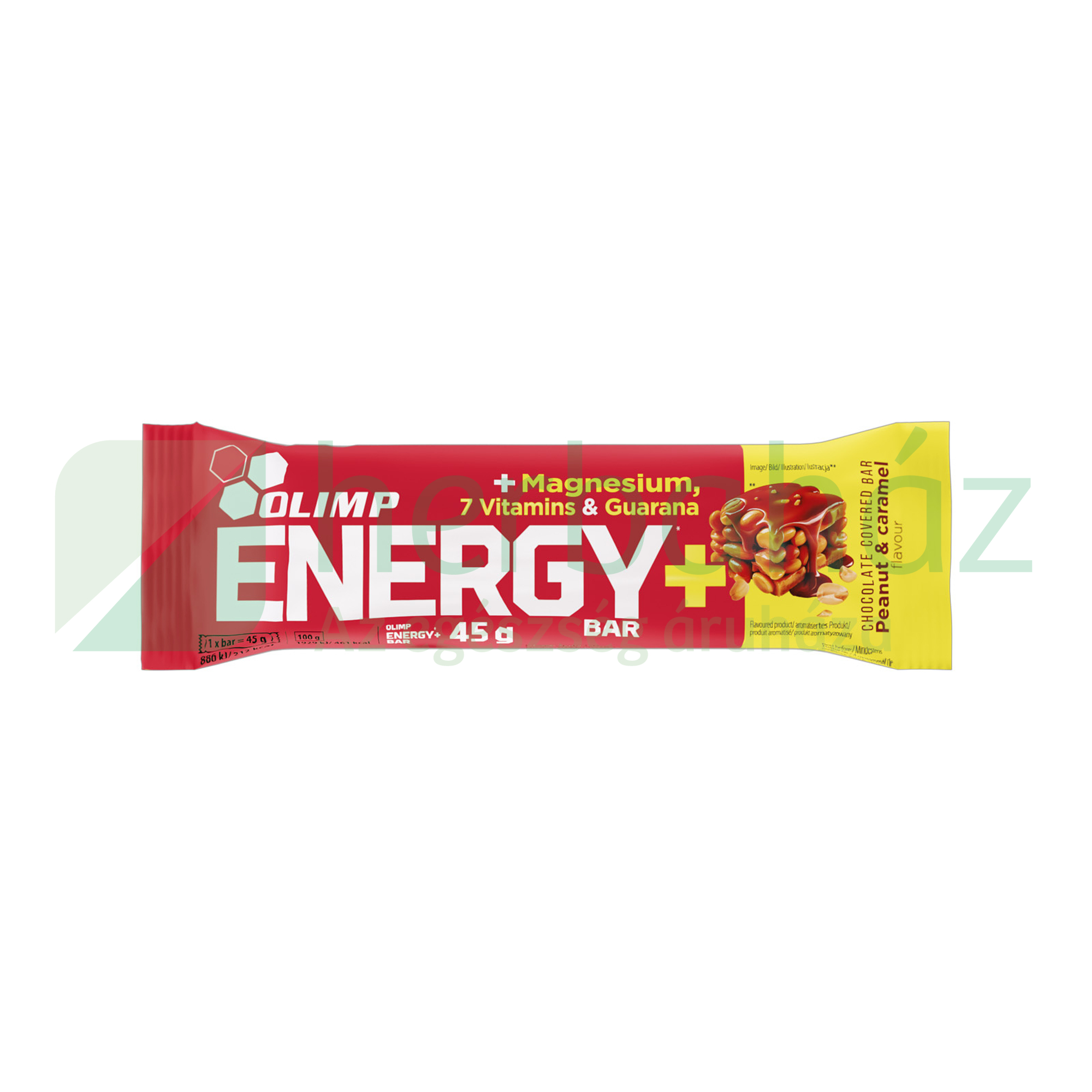 OLIMP SPORT SZELET ENERGY+ MAGNÉZIUMMAL ÉS VITAMINOKKAL - MOGYORÓ-KARAMELL 45G