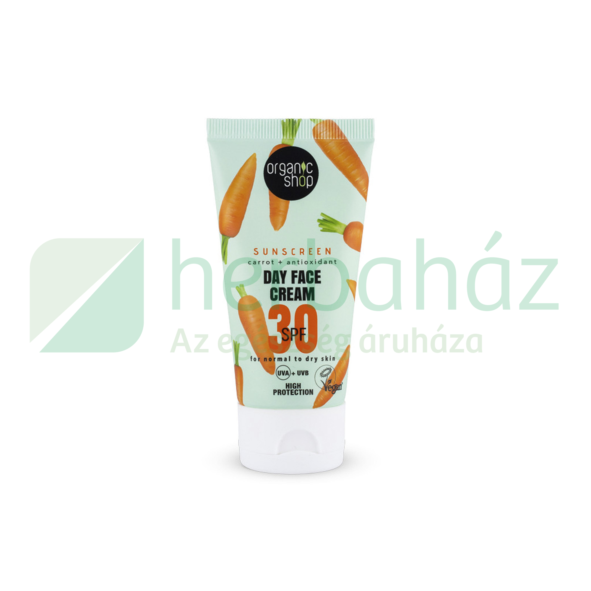 ORGANIC SHOP FÉNYVÉDŐ NAPPALI ARCKRÉM SÁRGARÉPÁVAL ÉS ANTIOXIDÁNSOKKAL SPF30 50ML