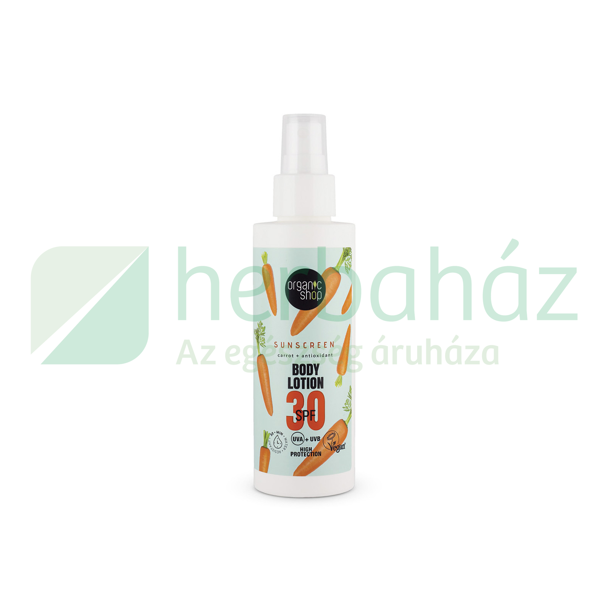 ORGANIC SHOP FÉNYVÉDŐ TESTÁPOLÓ SÁRGARÉPÁVAL ÉS ANTIOXIDÁNSOKKAL SPF30 150ML