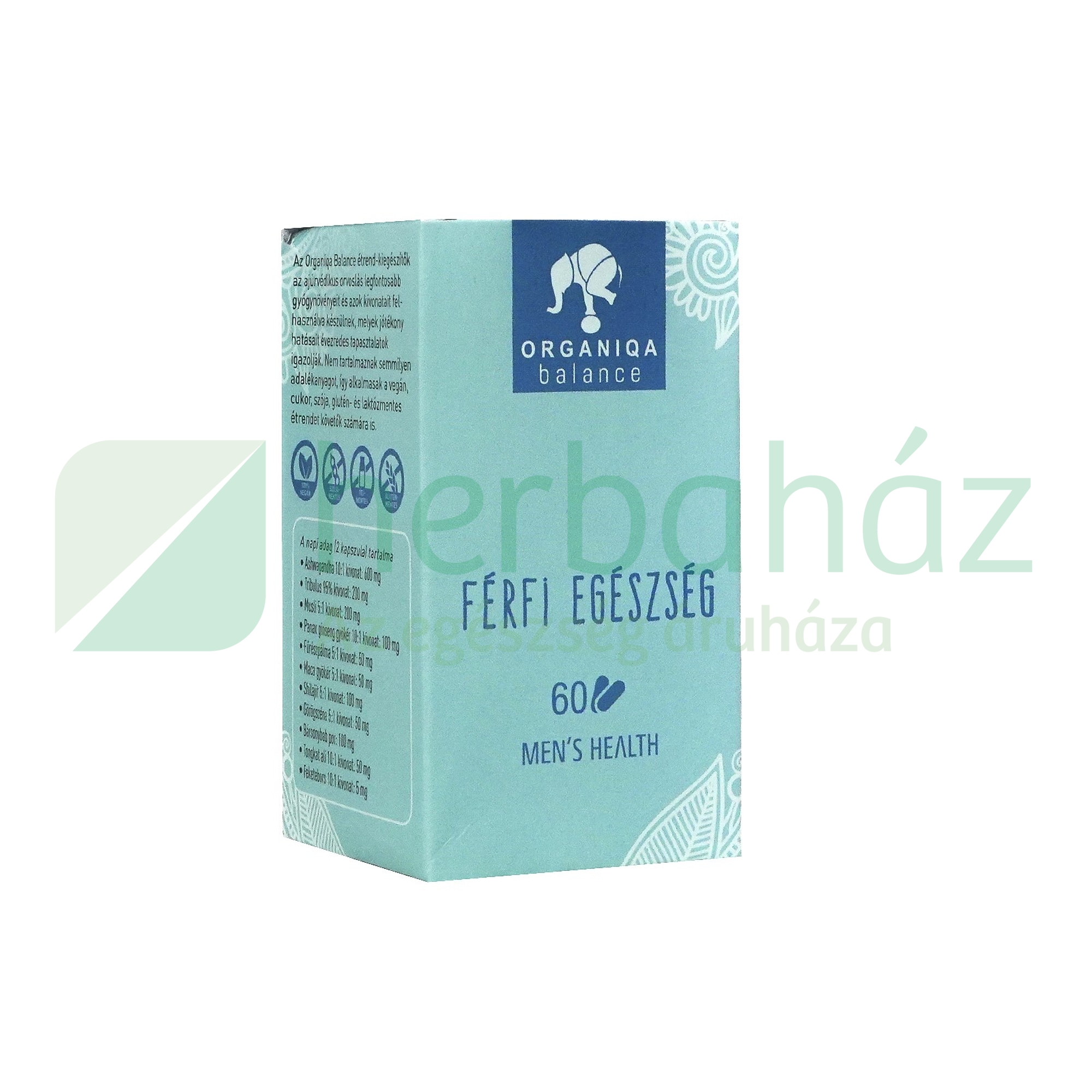 ORGANIQA BALANCE FÉRFI EGÉSZSÉG KAPSZULA 750MG 60DB