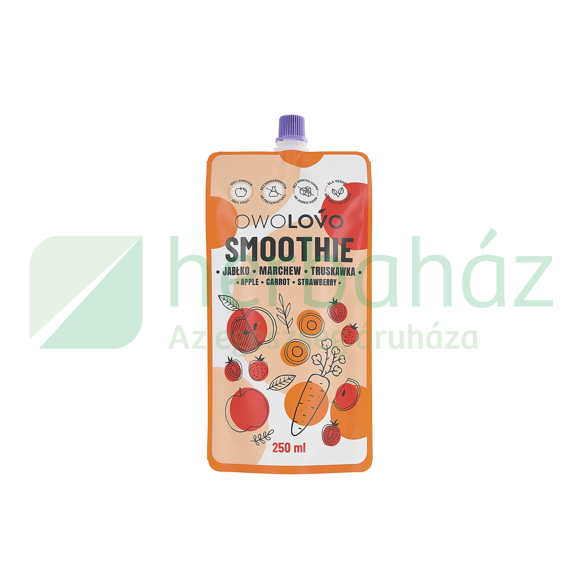 OWOLOVO SMOOTHIE ALMA-SÁRGARÉPA-EPER 250ML