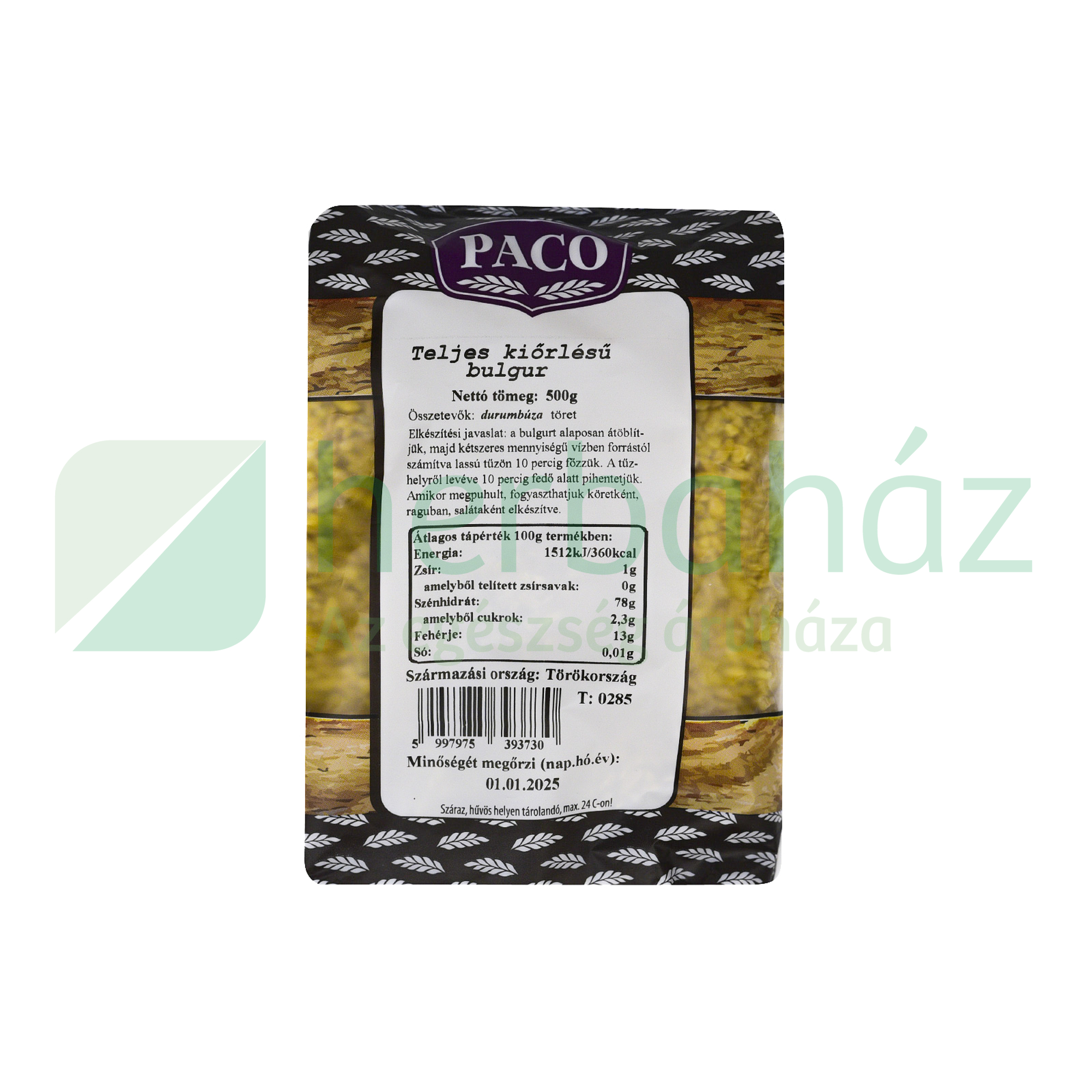 PACO BULGUR TELJES KIŐRLÉSŰ 500G