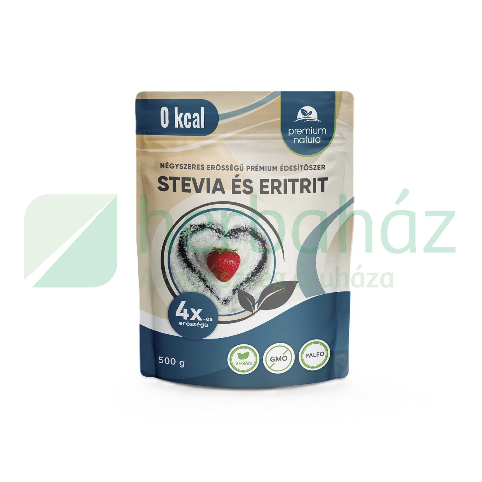 PREMIUM NATURA NÉGYSZERES ERŐSSÉGŰ ÉDESÍTŐSZER-STEVIA ÉS ERITRIT 500G