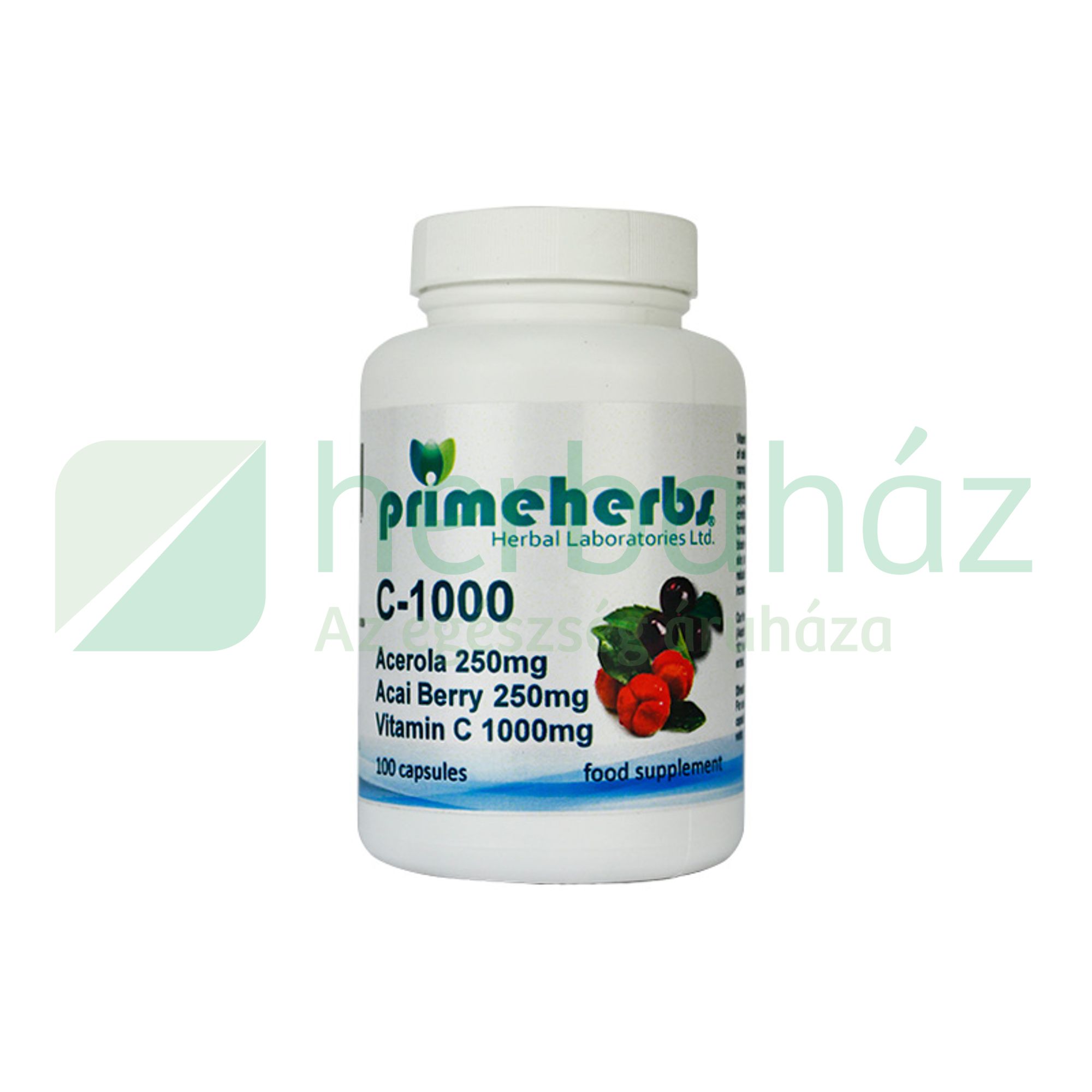 PRIMEHERBS C-1000MG+ACAI 250MG+ACEROLA 250MG KAPSZULA 100DB