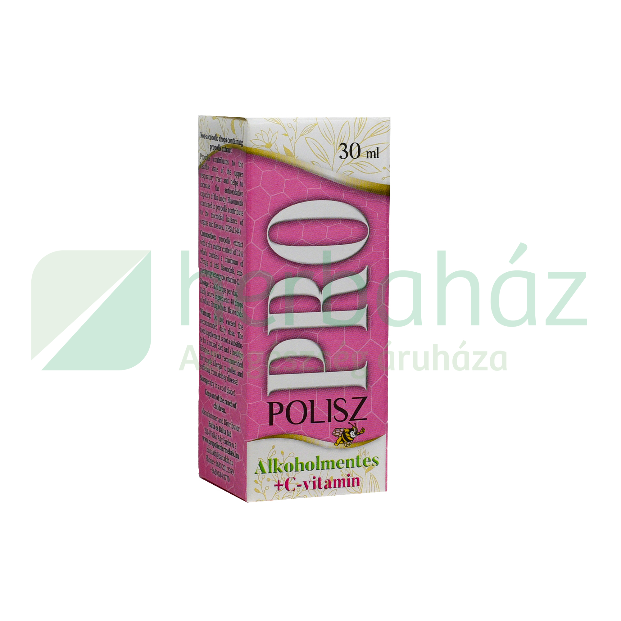 PRO/POLISZ PROPOLISZ KIVONATOT TARTALMAZÓ ALKOHOLMENTES CSEPP 1000MG C-VITAMINNAL 30ML