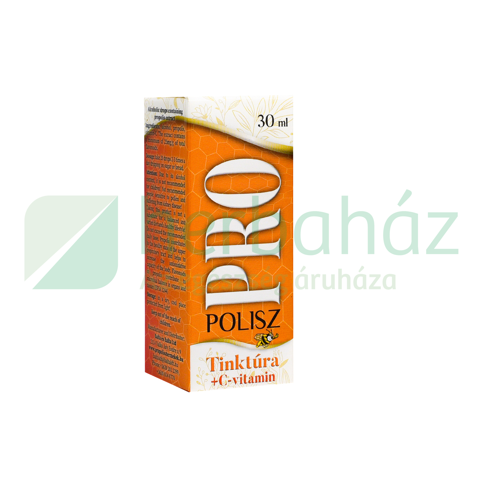 PRO/POLISZ PROPOLISZ KIVONATOT TARTALMAZÓ ALKOHOLOS CSEPP 1000MG C-VITAMINNAL 30ML