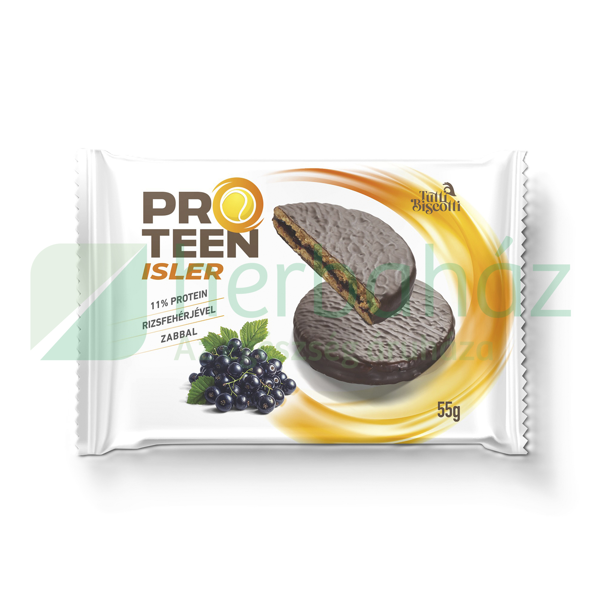PROTEEN ISLER RIZSFEHÉRJÉVEL, ZABBAL FEKETERIBIZLI-LEKVÁRRAL TÖLTVE 55G