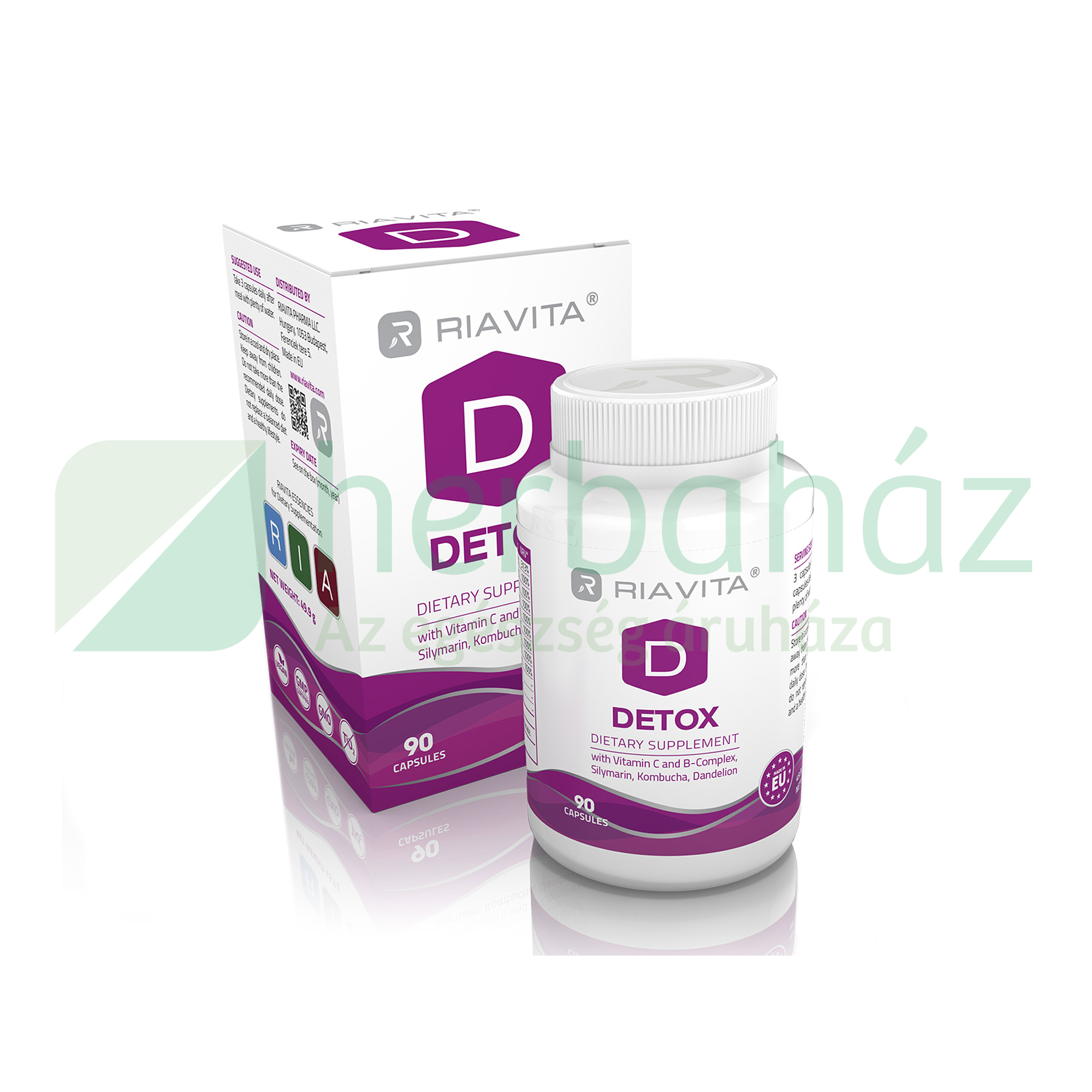 RIAVITA D-DETOX C VITAMIN+B VITAMIN SZILIMARINNAL ÉTREND-KIEGÉSZÍTŐ KAPSZULA 90DB