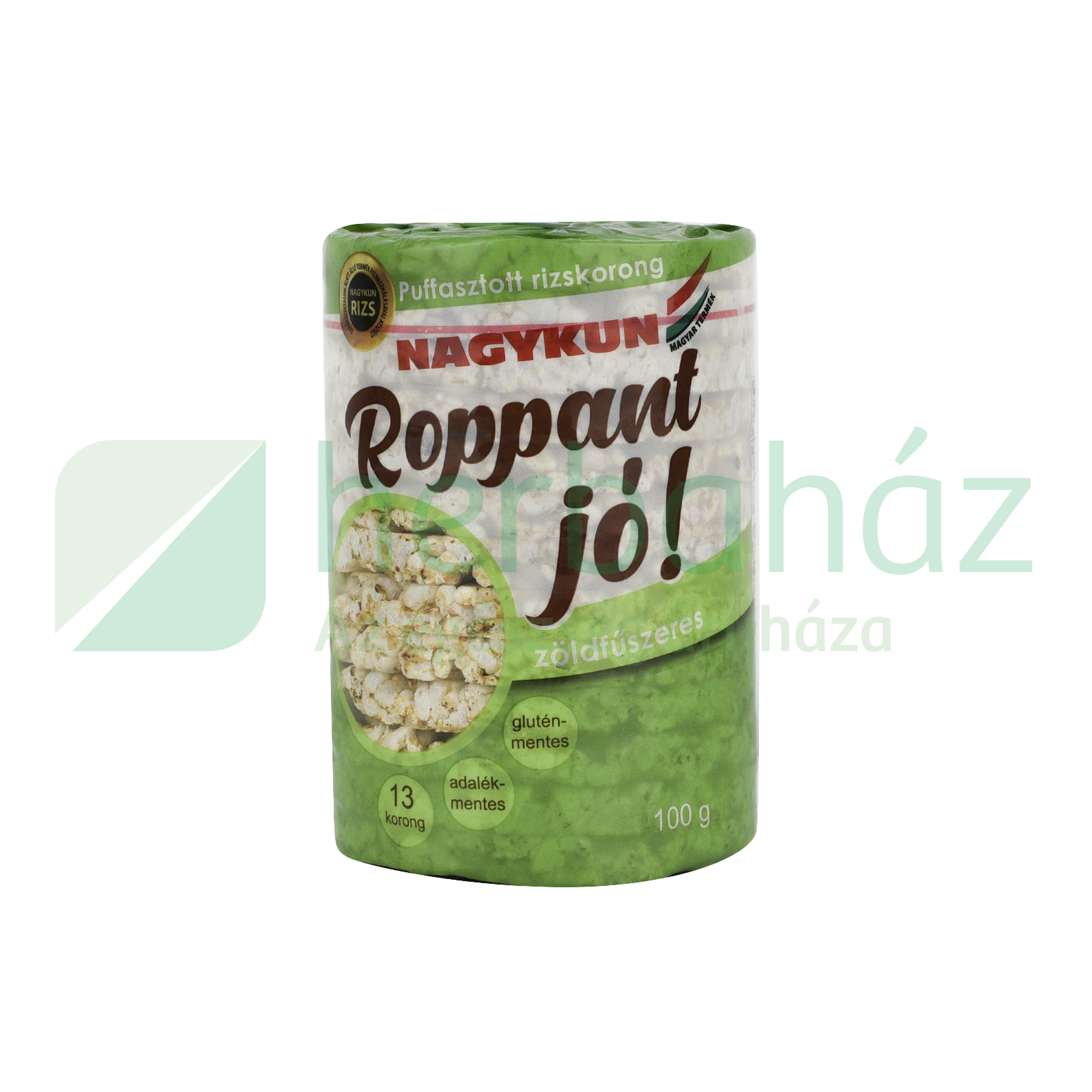 ROPPANT JÓ! PUFFASZTOTT RIZSKORONG ZÖLDFŰSZERES 100G