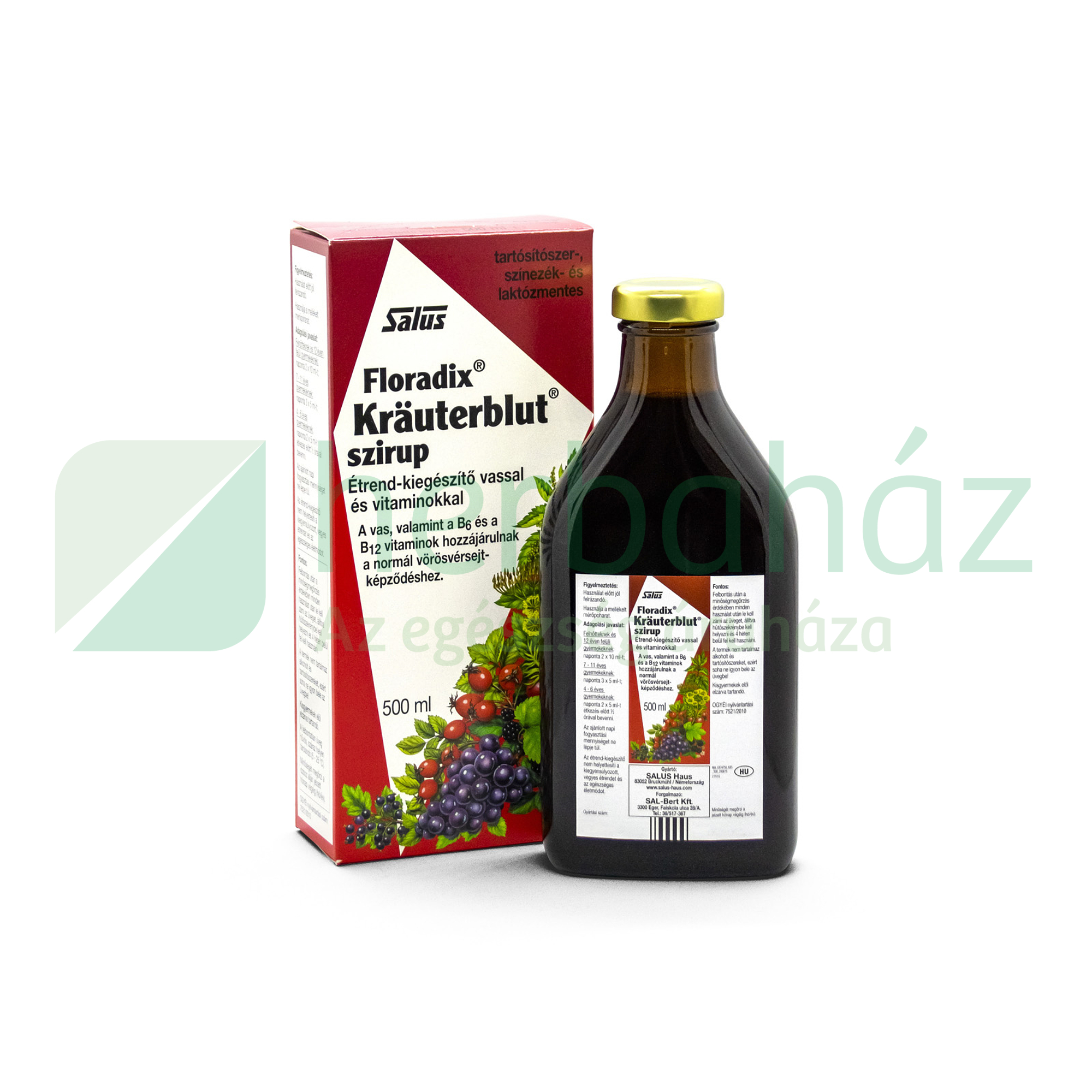 SALUS FLORADIX KRAUTERBLUT SZIRUP 500ML