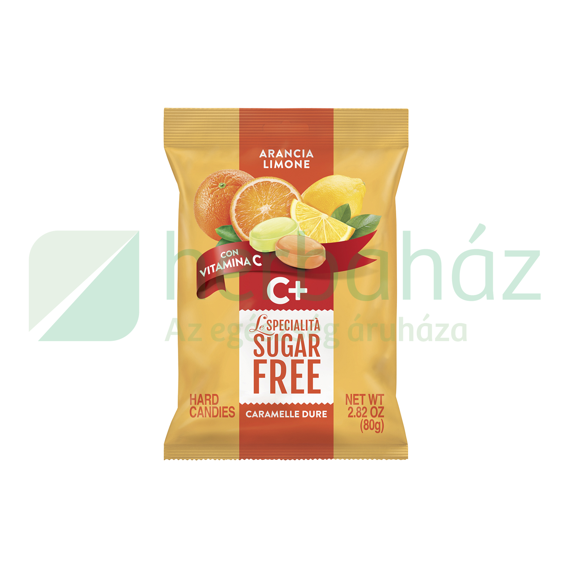 SERRA CUKORMENTES CUKORKÁK ÉDESÍTŐSZERREL C-VITAMINNAL, NARANCS ÉS CITROM ÍZŰ 80G