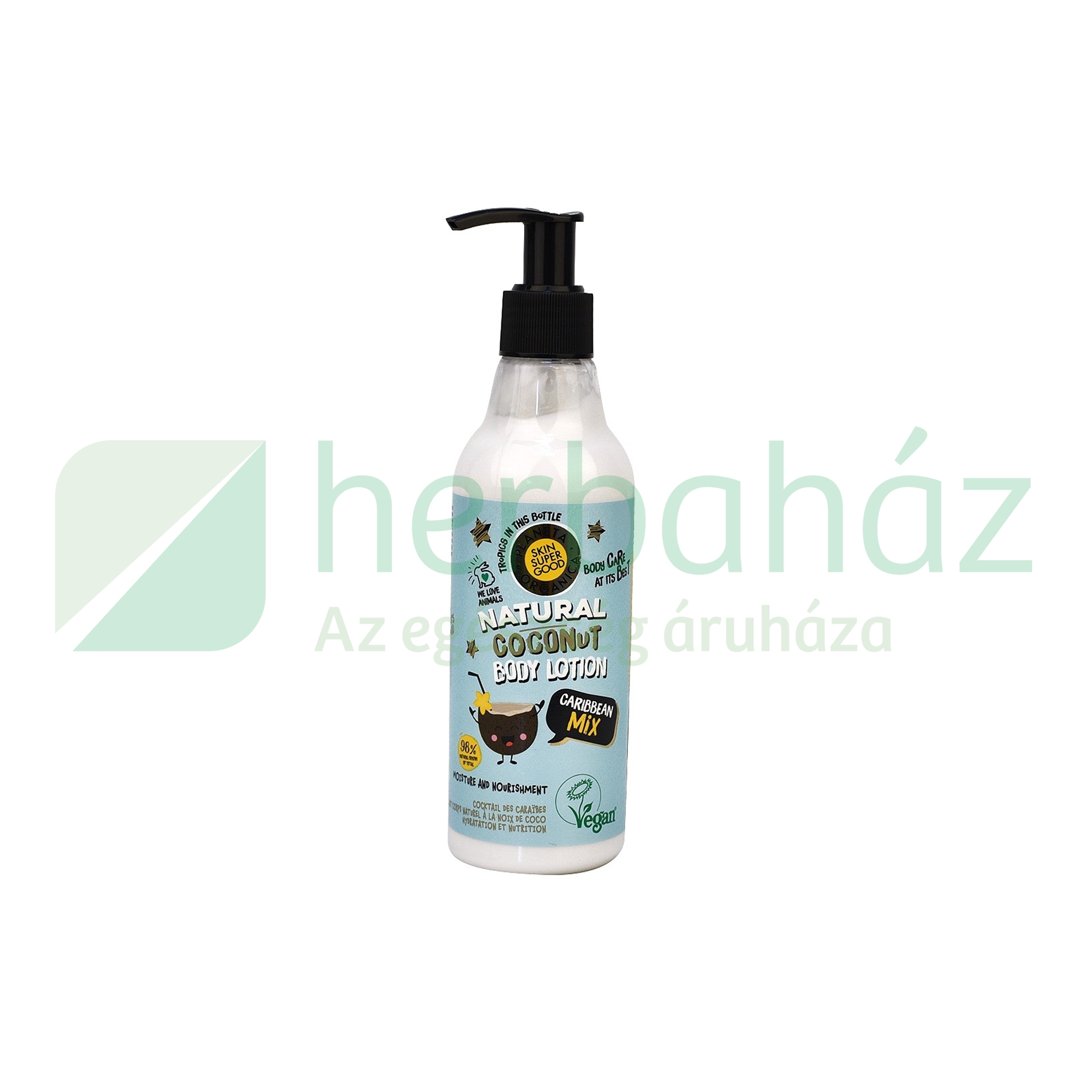 SKIN SUPER GOOD TERMÉSZETES TESTÁPOLÓ KÓKUSZOS KARIBI KEVERÉK 250ML