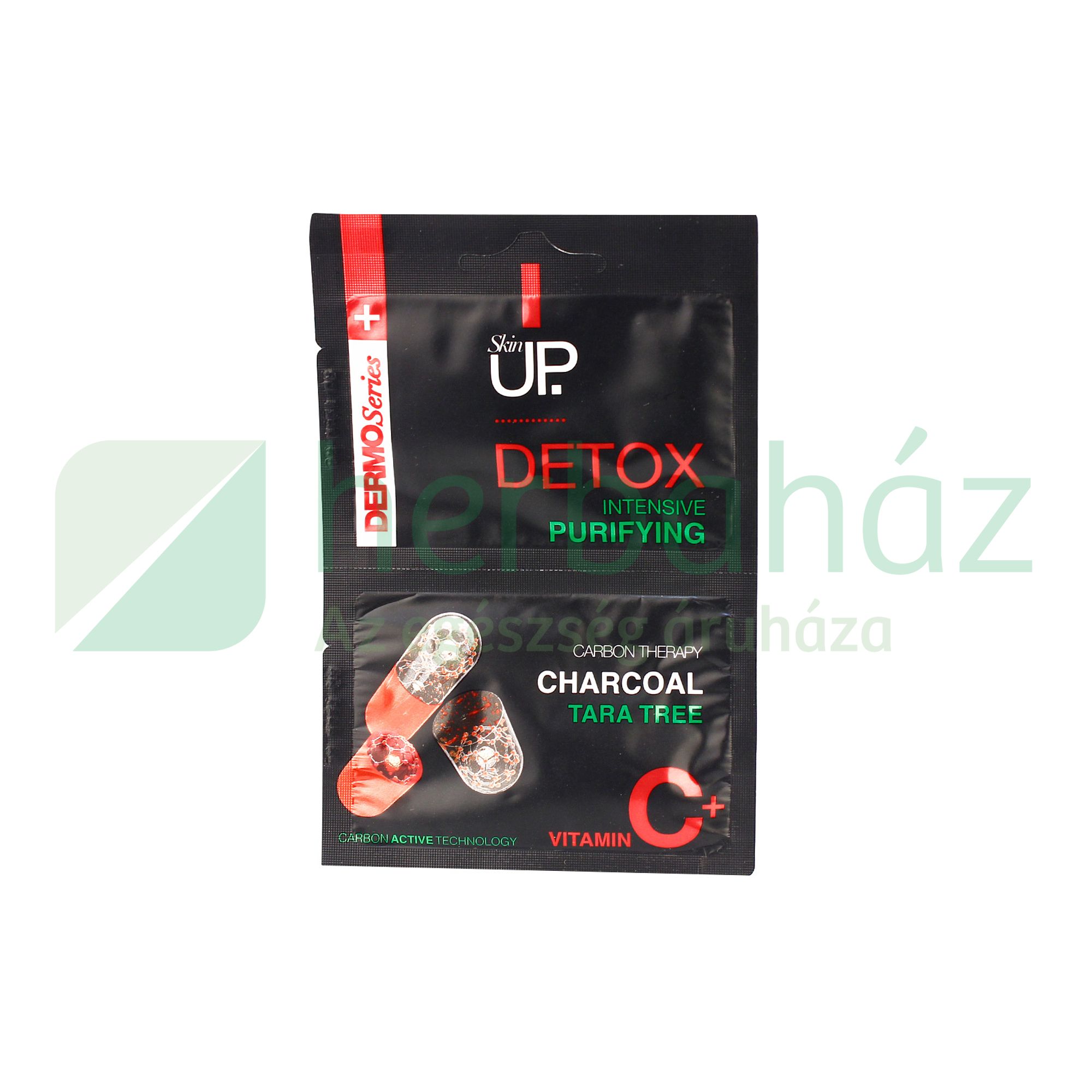 SKIN UP DETOX INTENZÍV ARCTISZTÍTÓ MASZK AKTÍV SZÉNNEL KOMBINÁLT ÉS ZSÍROS ARCBŐRRE 2X5ML